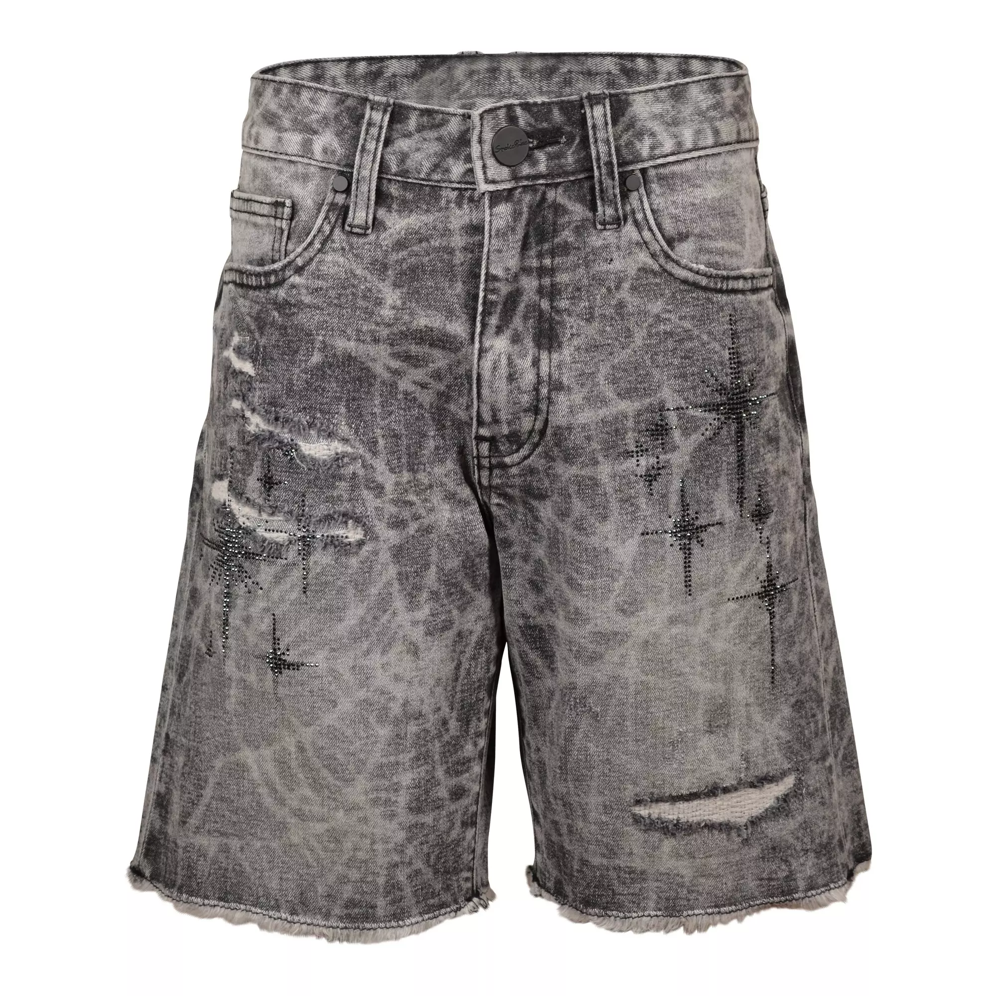 Smoke Rise Big Boys' Starry Denim Shorts - Smoke - BLACK WASH DENIM