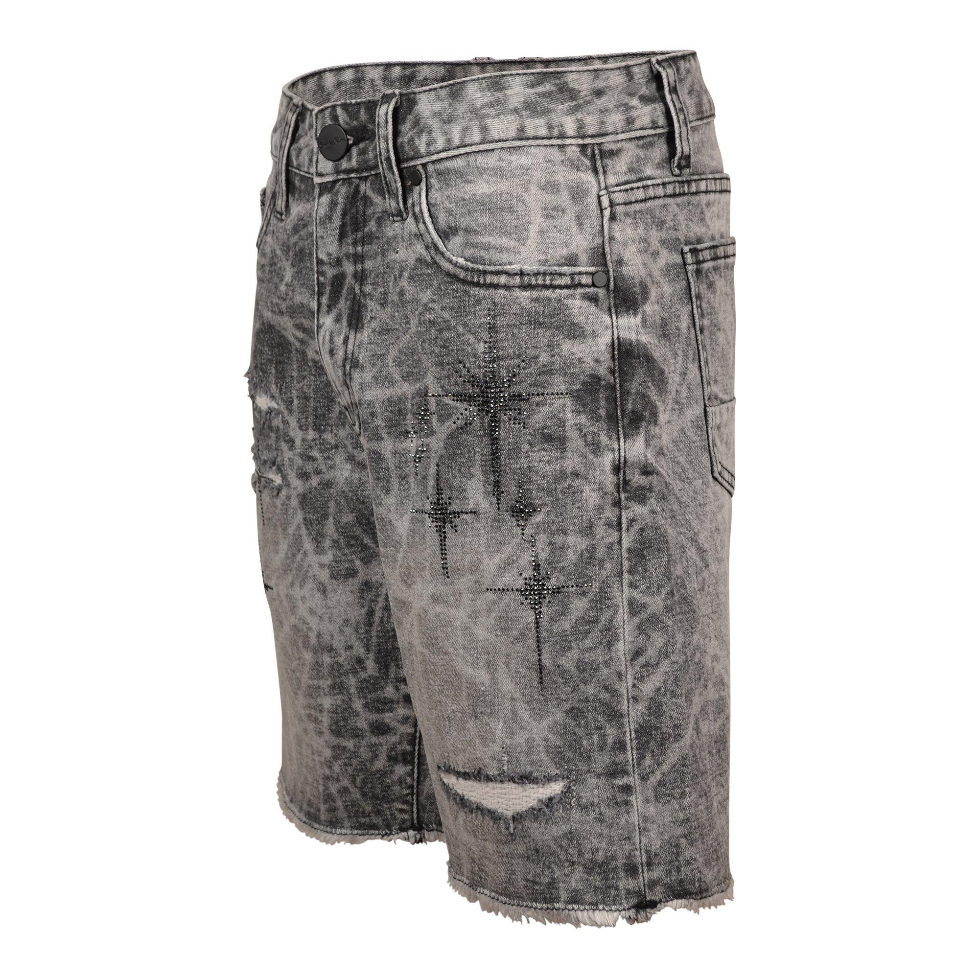 Smoke Rise Big Boys' Starry Denim Shorts - Smoke - BLACK WASH DENIM Thumbnail View 3