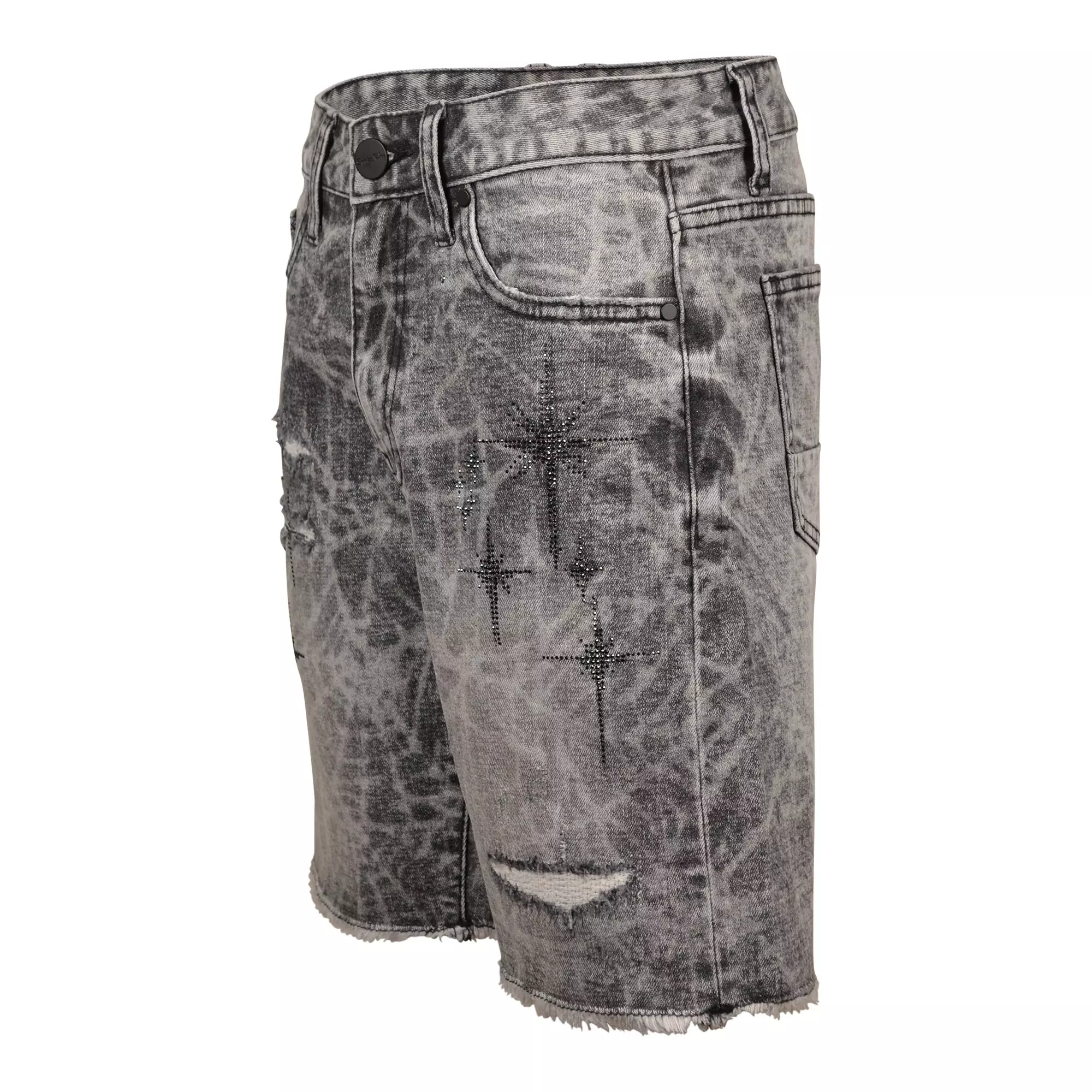 Smoke Rise Big Boys' Starry Denim Shorts - Smoke - BLACK WASH DENIM