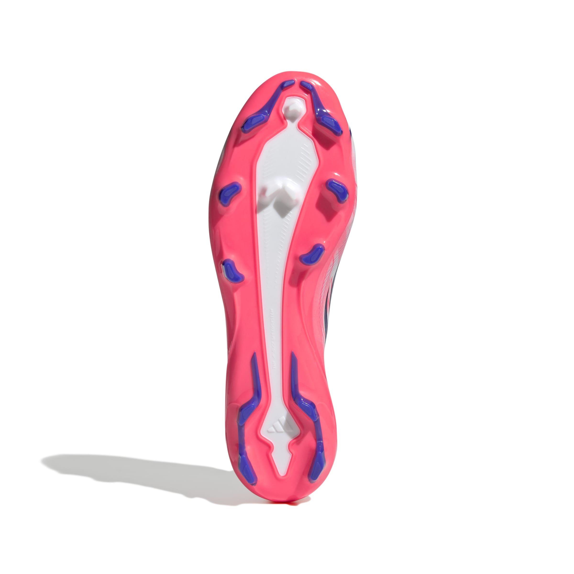 adidas F50 Hyperfast League FG "Solar Turbo" Men's Soccer Cleat - CLOUD WHITE/SOLAR PURPLE/SOLAR TURBO Thumbnail View 5