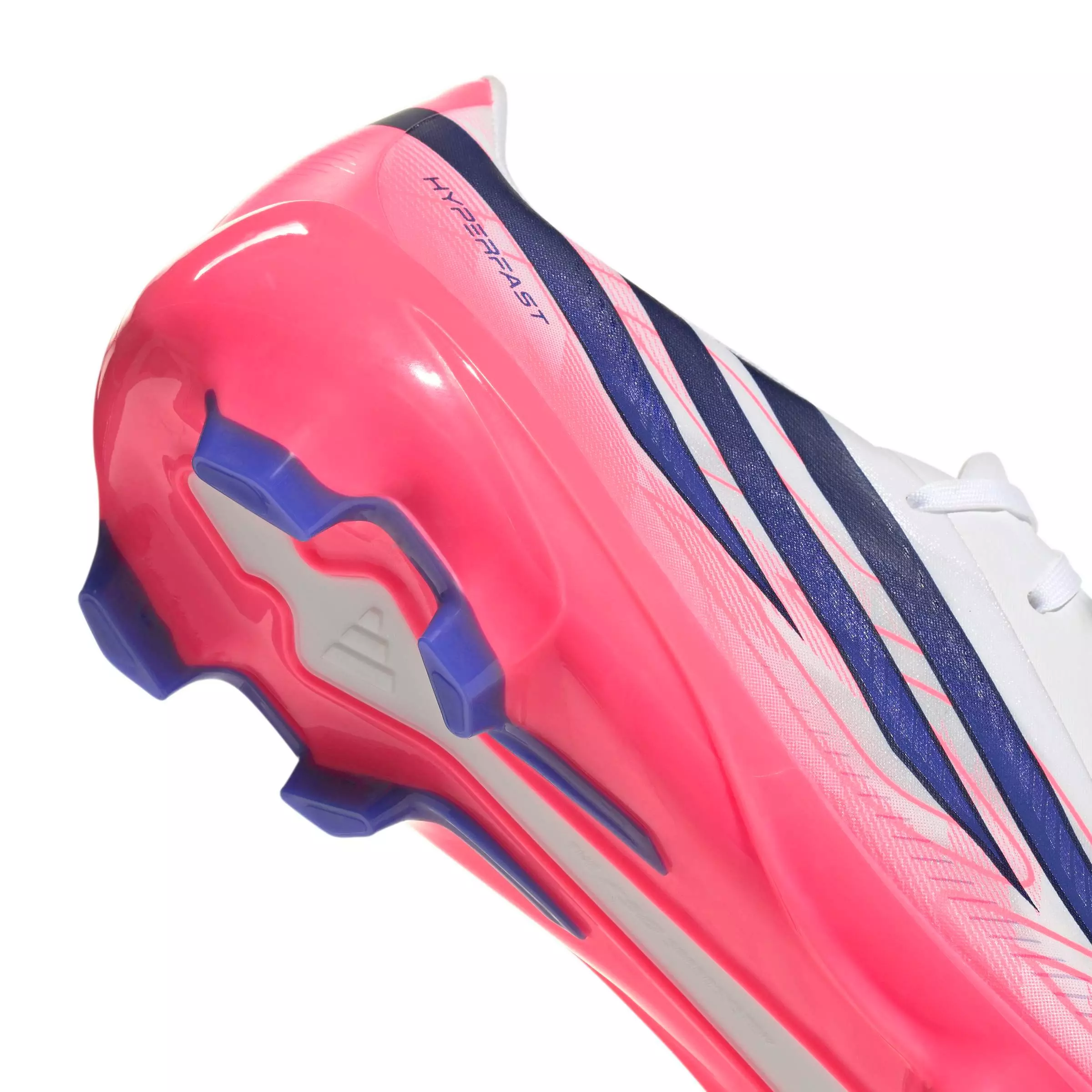 adidas F50 Hyperfast League FG "Solar Turbo" Men's Soccer Cleat - CLOUD WHITE/SOLAR PURPLE/SOLAR TURBO