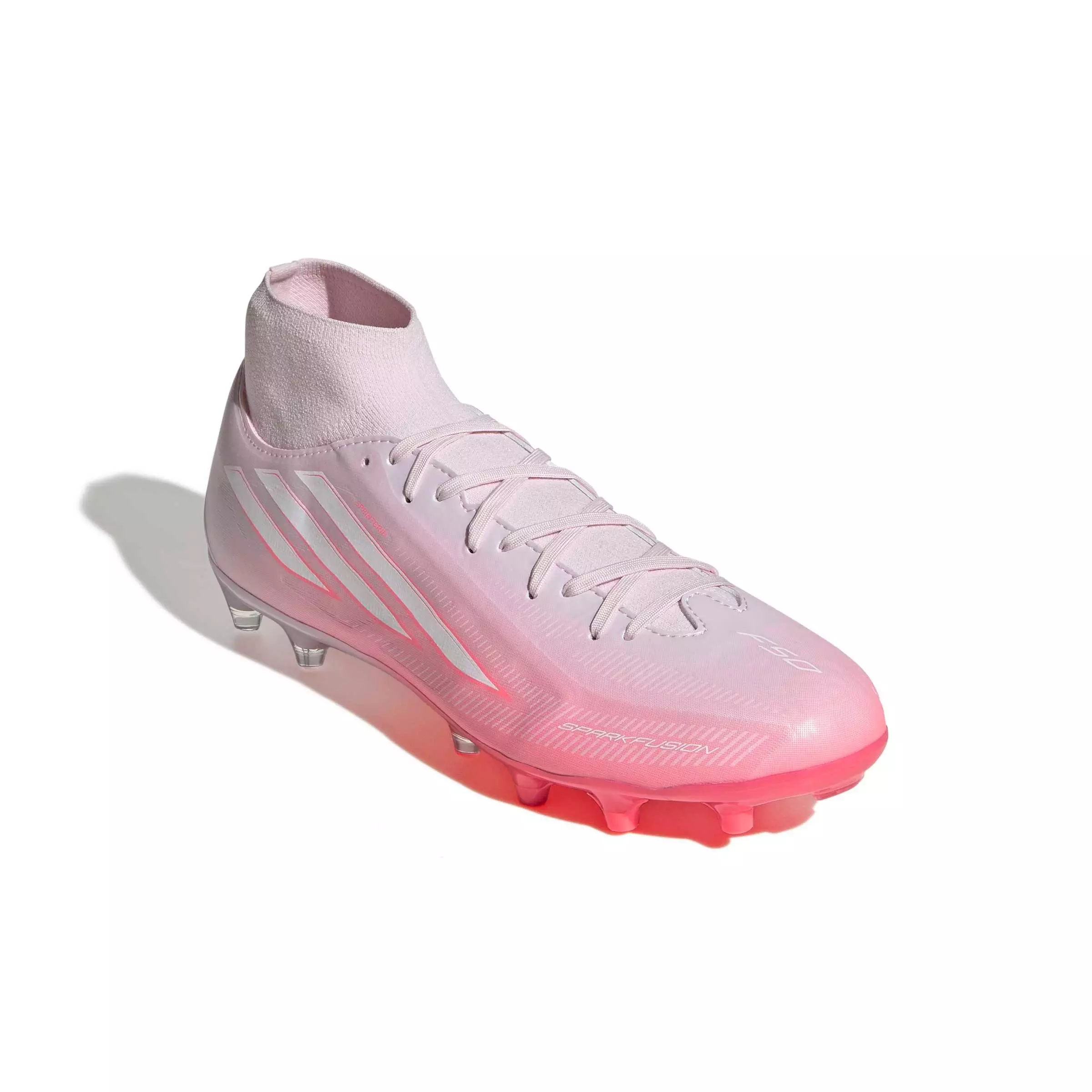 adidas F50 Sparkfusion League FG/AG "Solar Turbo/White/Distilled Pink" Women's Soccer Cleat - WHITE/PINK