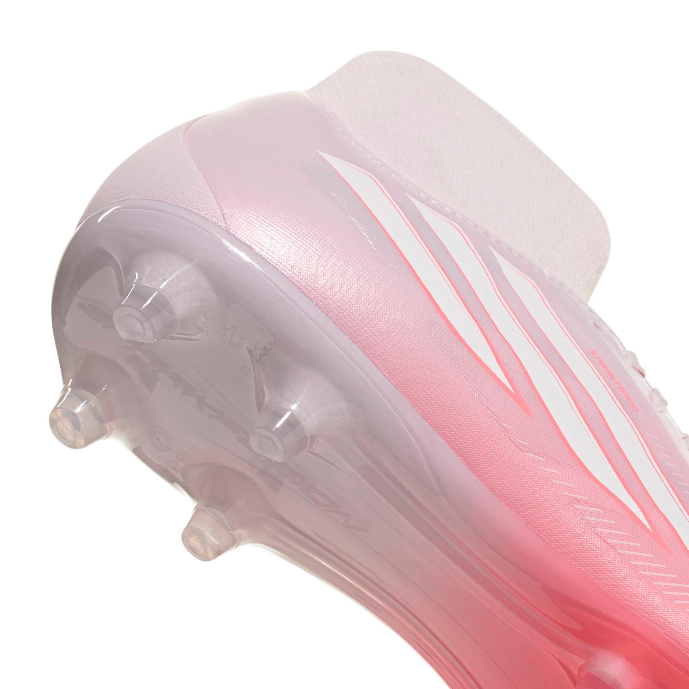 adidas F50 Sparkfusion League FG/AG "Solar Turbo/White/Distilled Pink" Women's Soccer Cleat - WHITE/PINK Thumbnail View 7