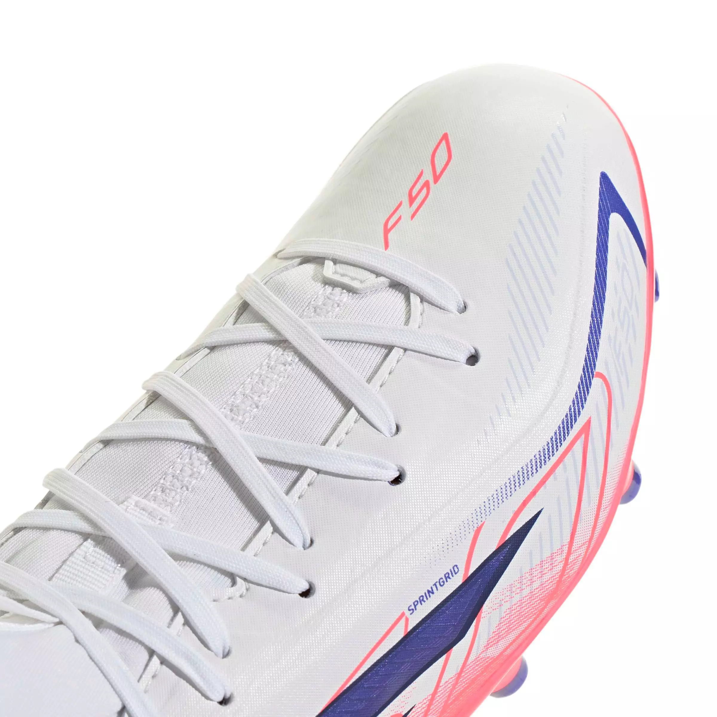 adidas F50 Hyperfast League Mid FG "Solar Turbo" Grade School Kids' Soccer Cleat - CLOUD WHITE/SOLAR PURPLE/SOLAR TURBO
