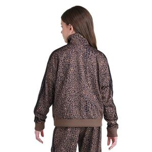 adidas Big Girls' Firebird Cheetah Jacket - BROWN/BLACK