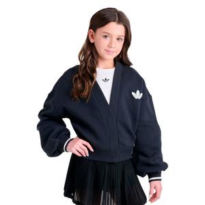 adidas Big Girls' Varsity Cardigan - BLACK