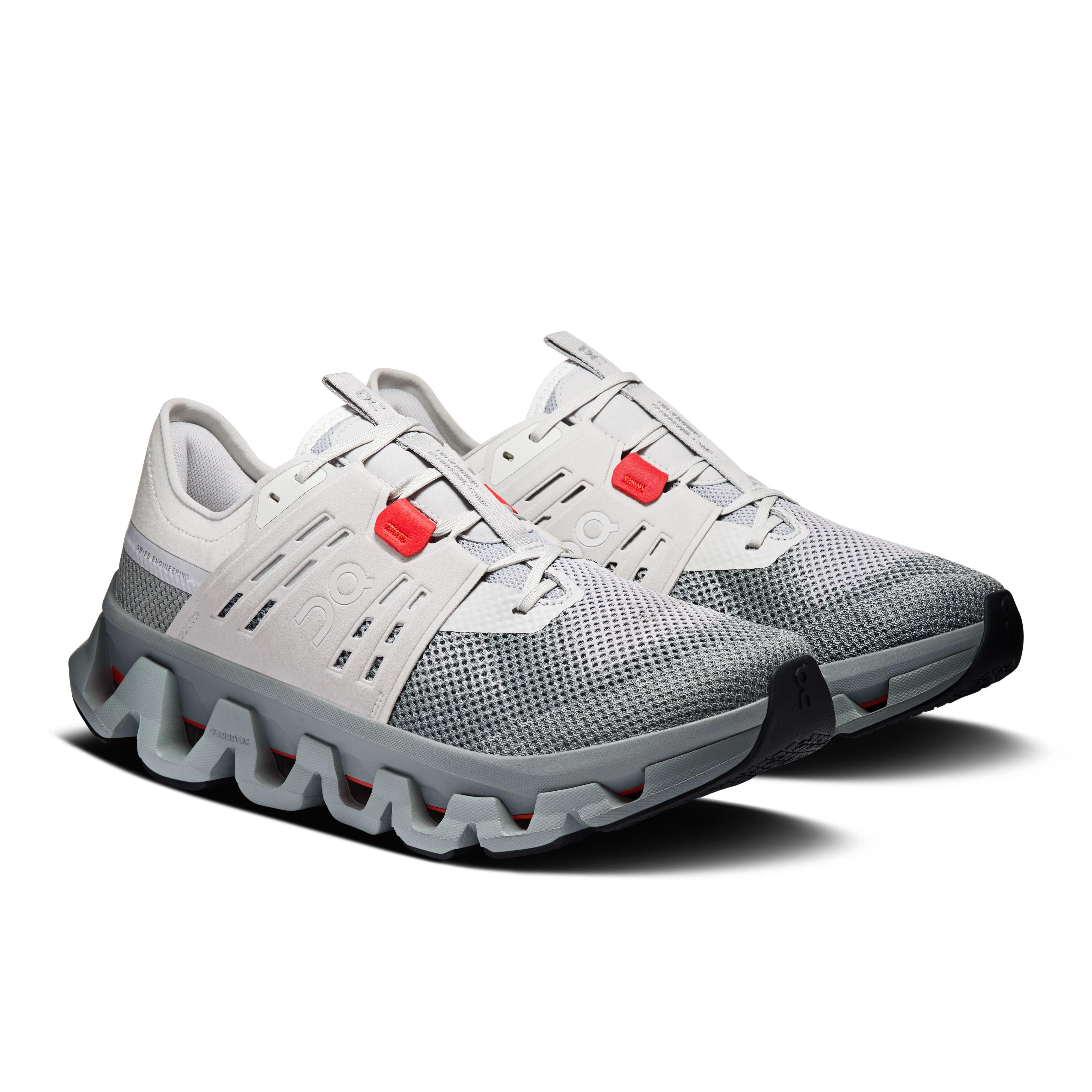On Cloudswift Amp "Glacier/Apollo" Men's Shoe - GREY/RED Thumbnail View 4