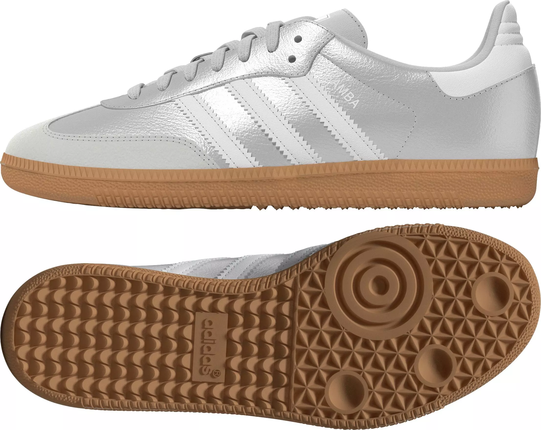 adidas Originals Samba OG "Silver Metallic/Ftwr White" Preschool Girls' Shoe - SILVER