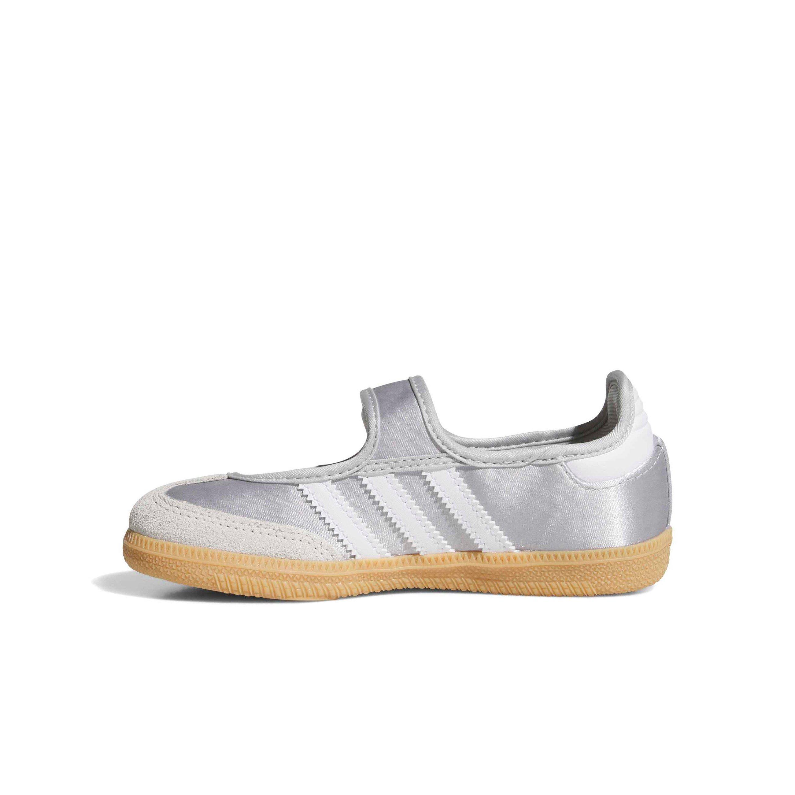 adidas Originals Samba Jane Preschool Girls' "Silver Metallic/White" Shoe