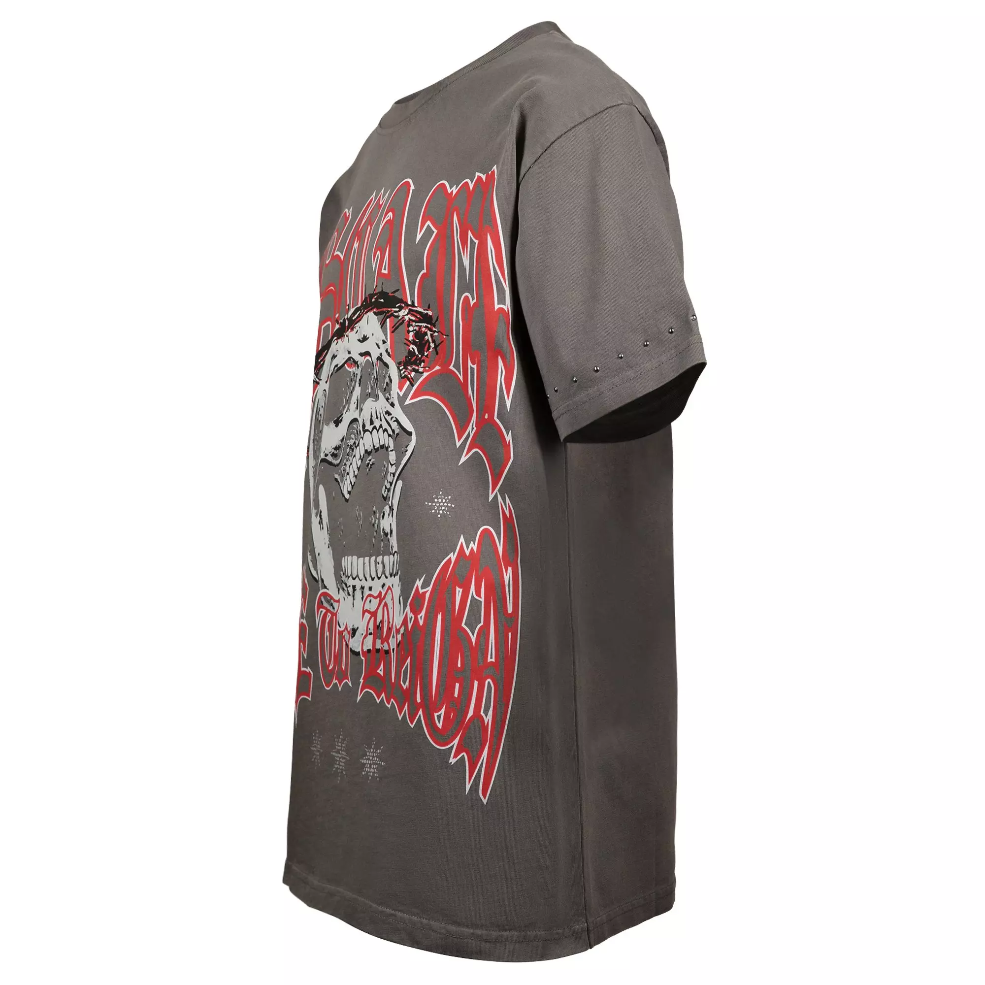 Upscale Big Boys' Rise To Reign Tee - GREY/RED