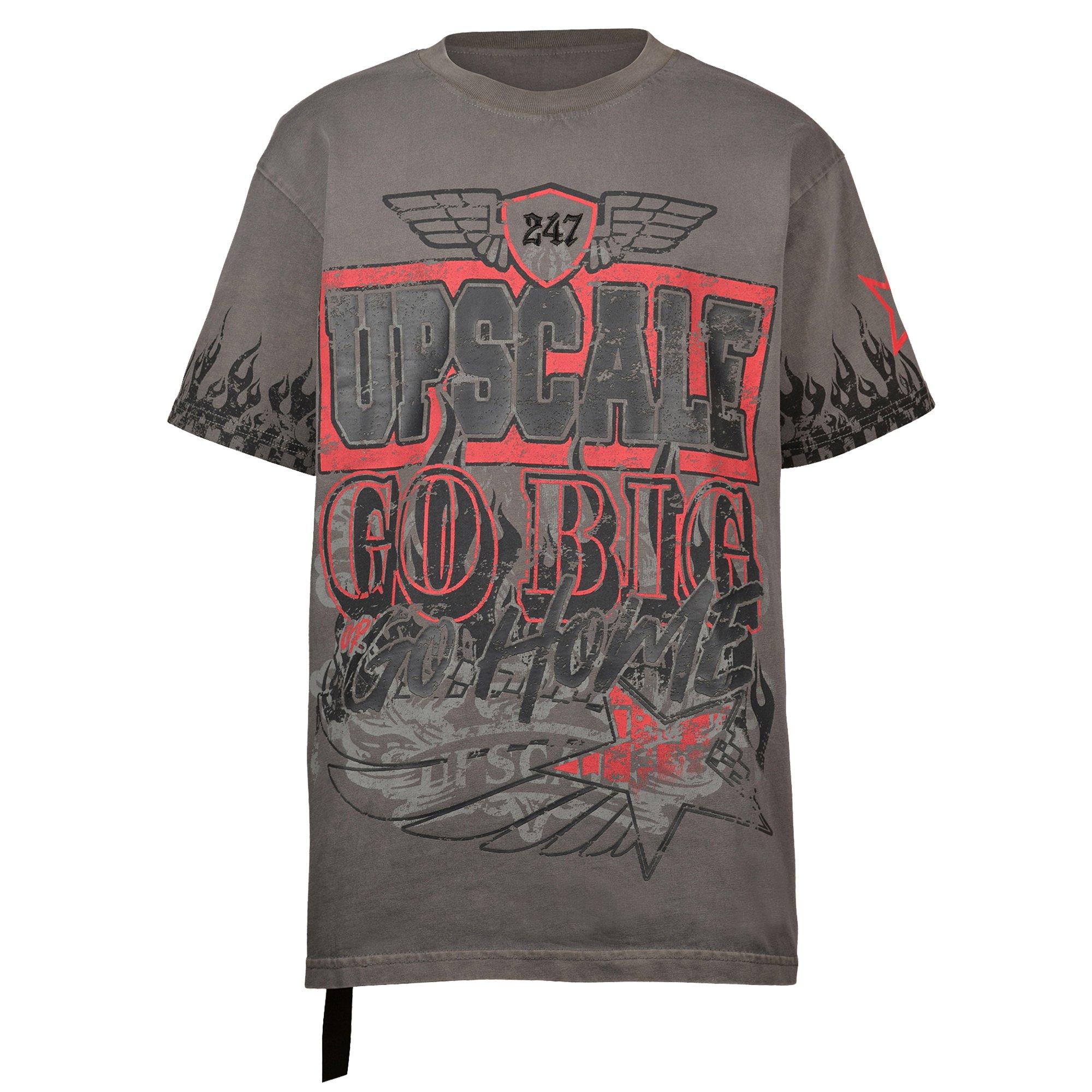 Upscale Big Boys' Go Big Or Go Home Tee - GREY/RED Thumbnail View 1