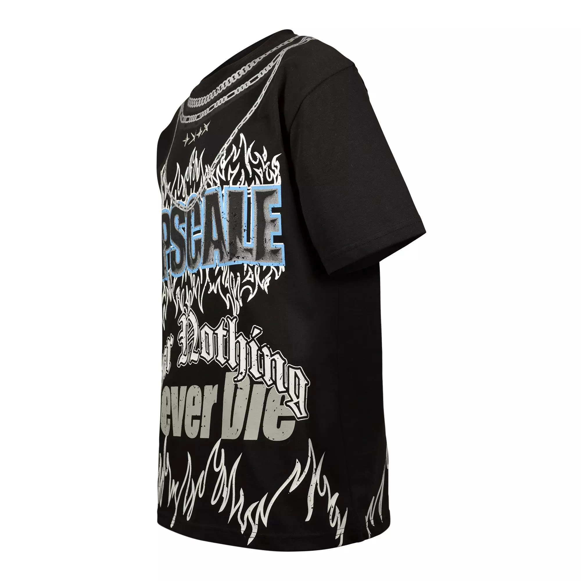 Upscale Big Boys' Fear Nothing Tee - BLACK/BLUE