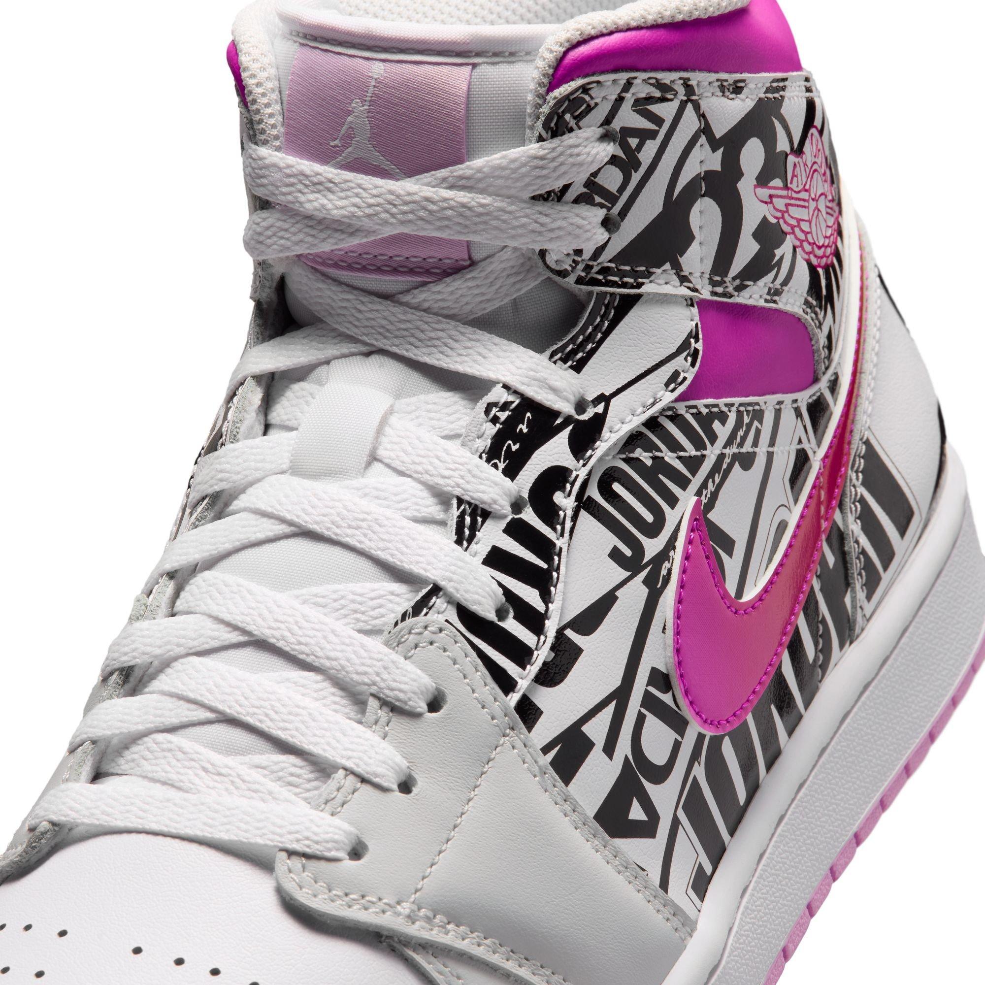 Jordan 1 Mid SE "Off White/Fire Pink/University Red" Men's Shoe - OFF-WHITE/RED