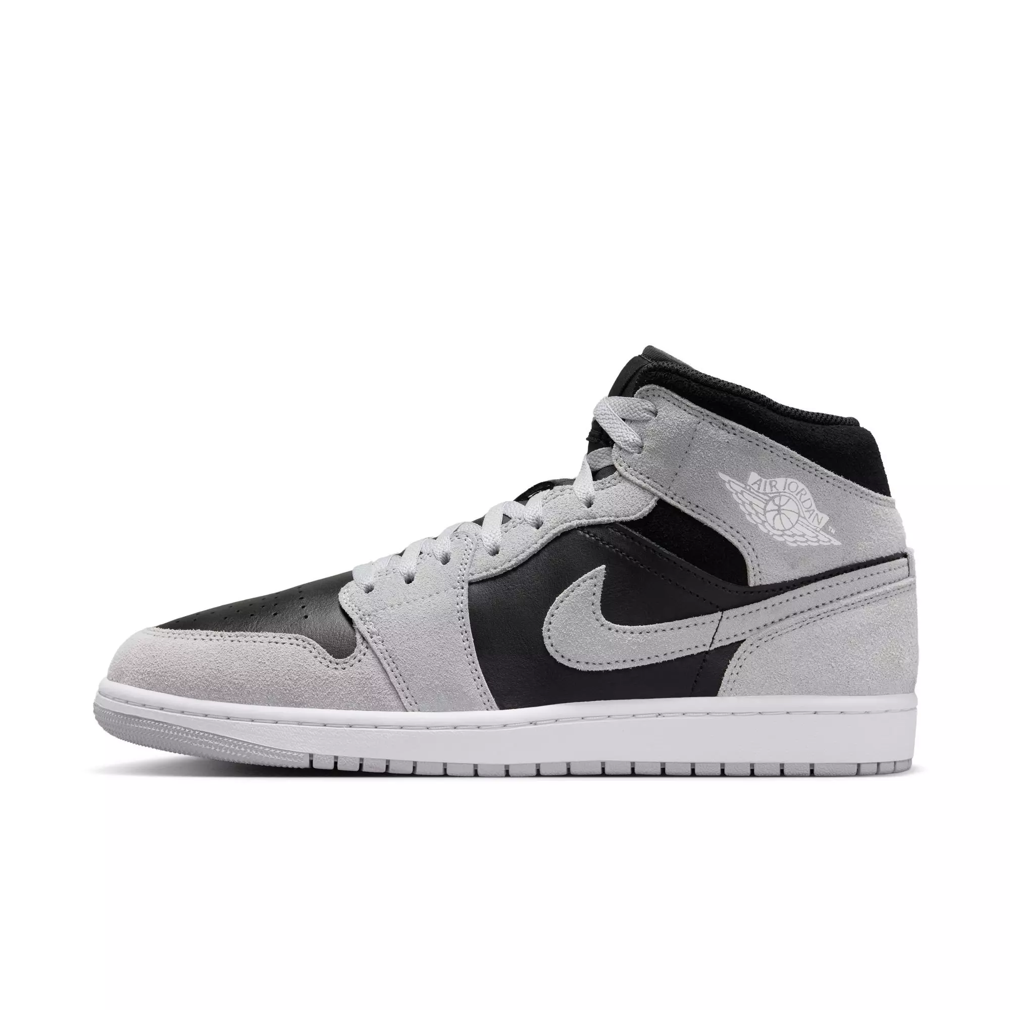 Jordan 1 Mid "Lt Smoke Grey/Black/White" Men's Shoe - BLACK/GREY/WHITE