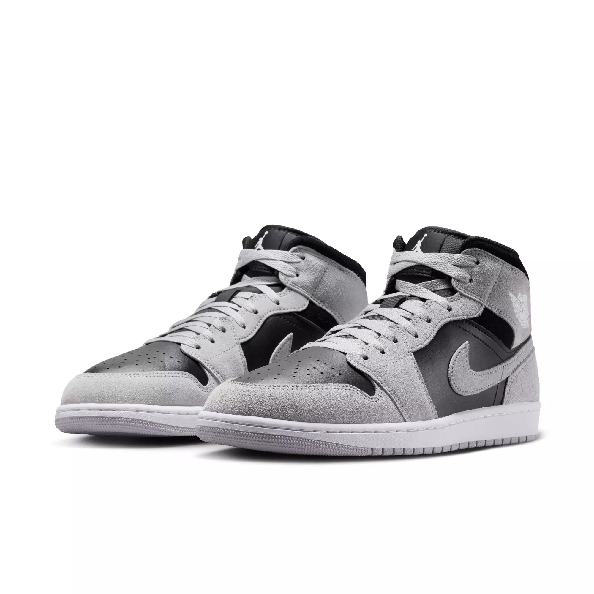 Jordan 1 Mid "Lt Smoke Grey/Black/White" Men's Shoe - BLACK/GREY/WHITE