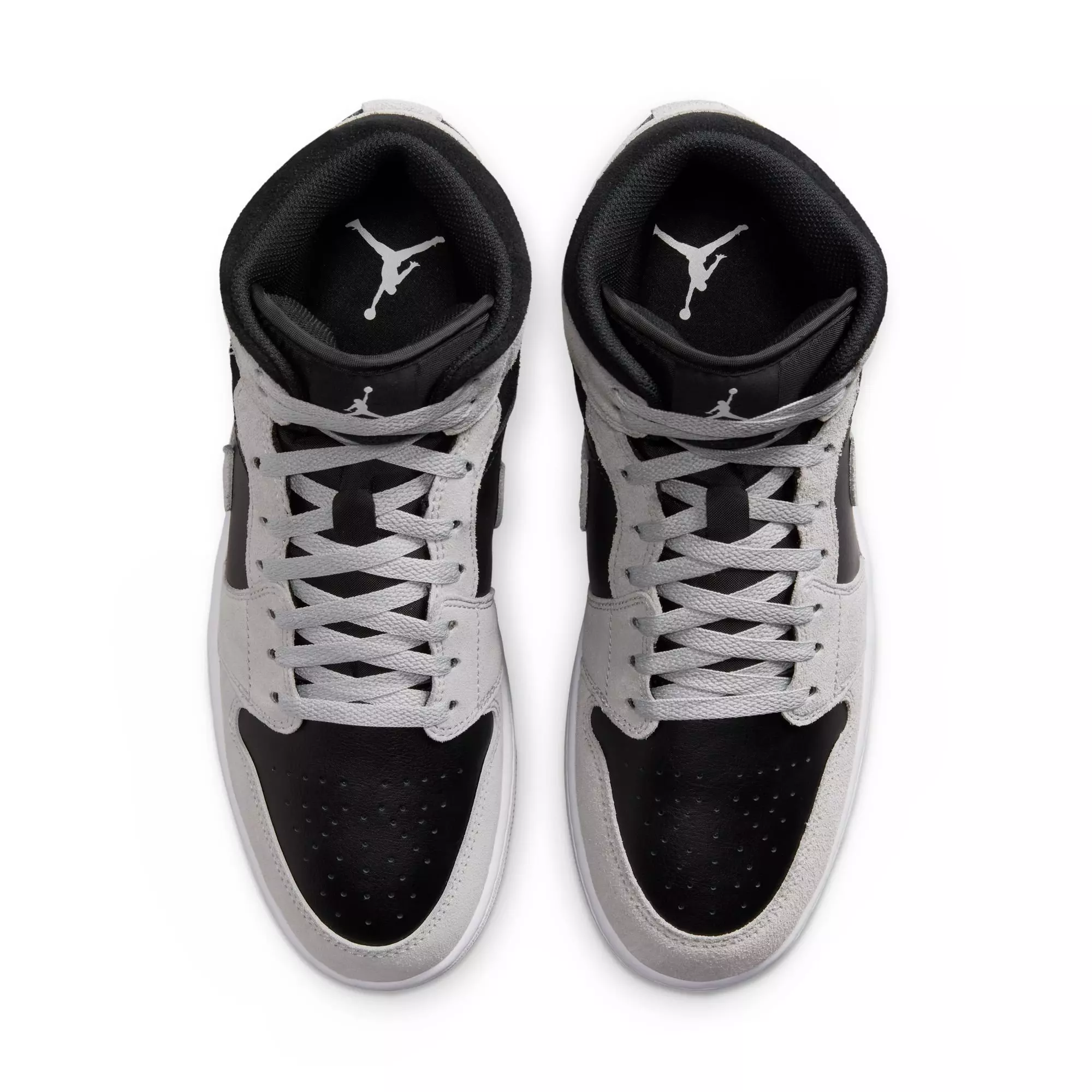 Jordan 1 Mid "Lt Smoke Grey/Black/White" Men's Shoe - BLACK/GREY/WHITE