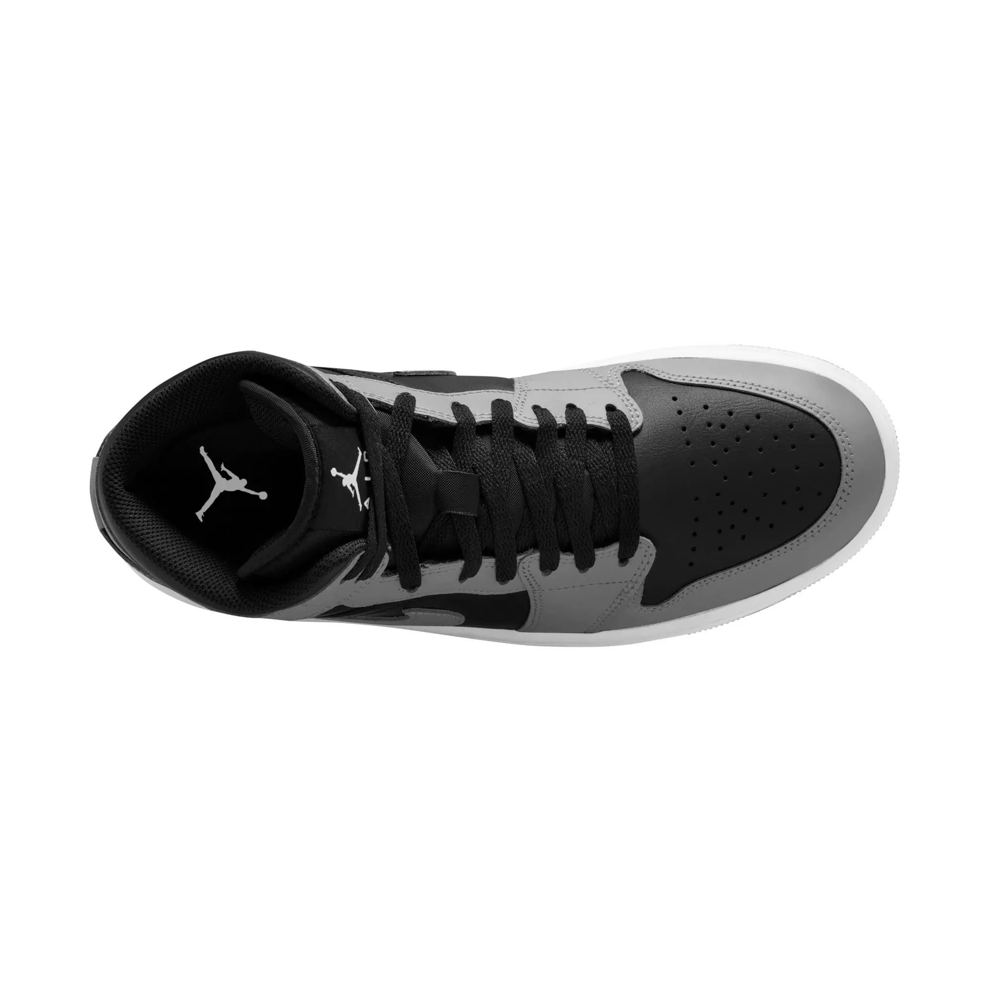 Jordan 1 Mid "Lt Smoke Grey/Black/White" Men's Shoe - BLACK/GREY/WHITE