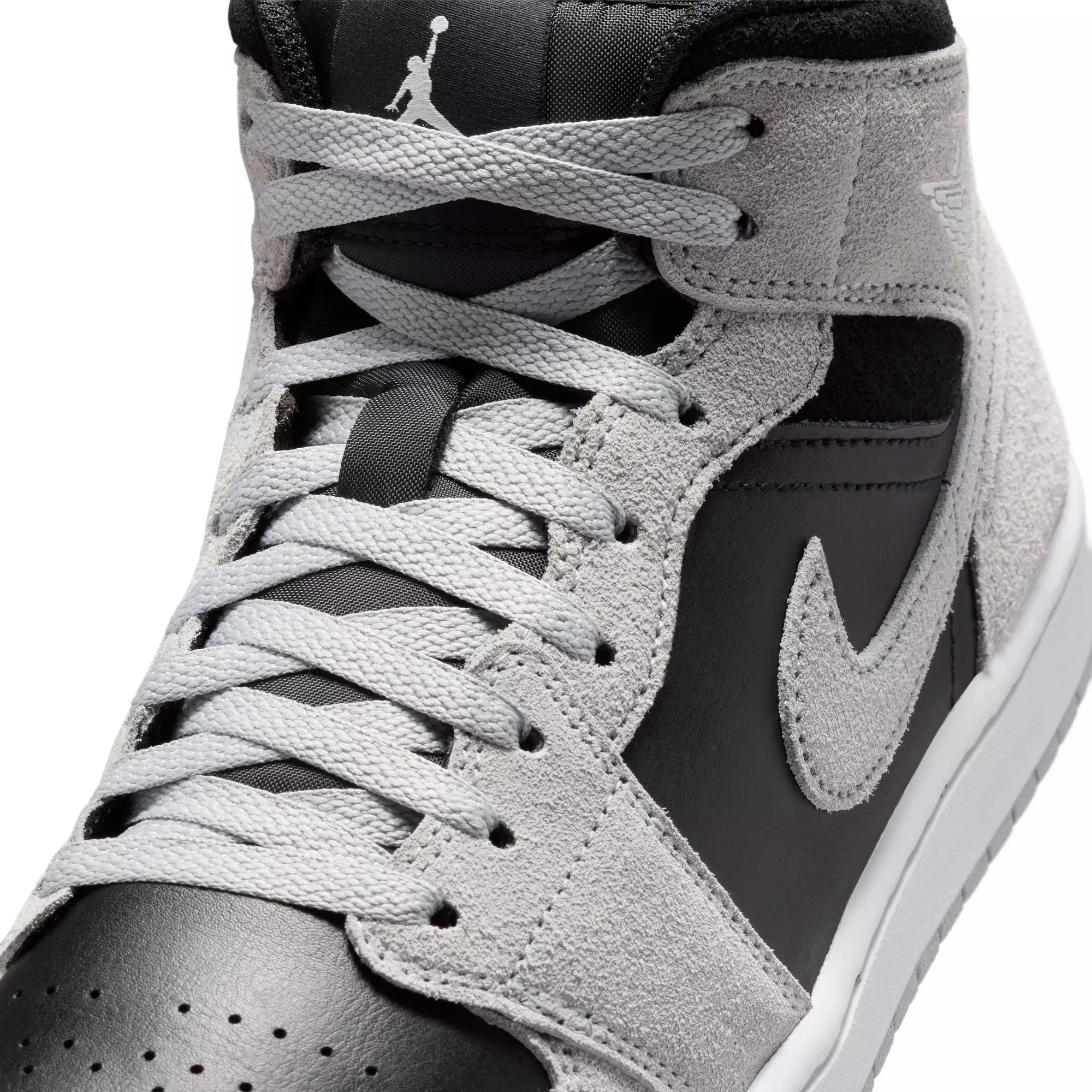 Jordan 1 Mid "Lt Smoke Grey/Black/White" Men's Shoe - BLACK/GREY/WHITE