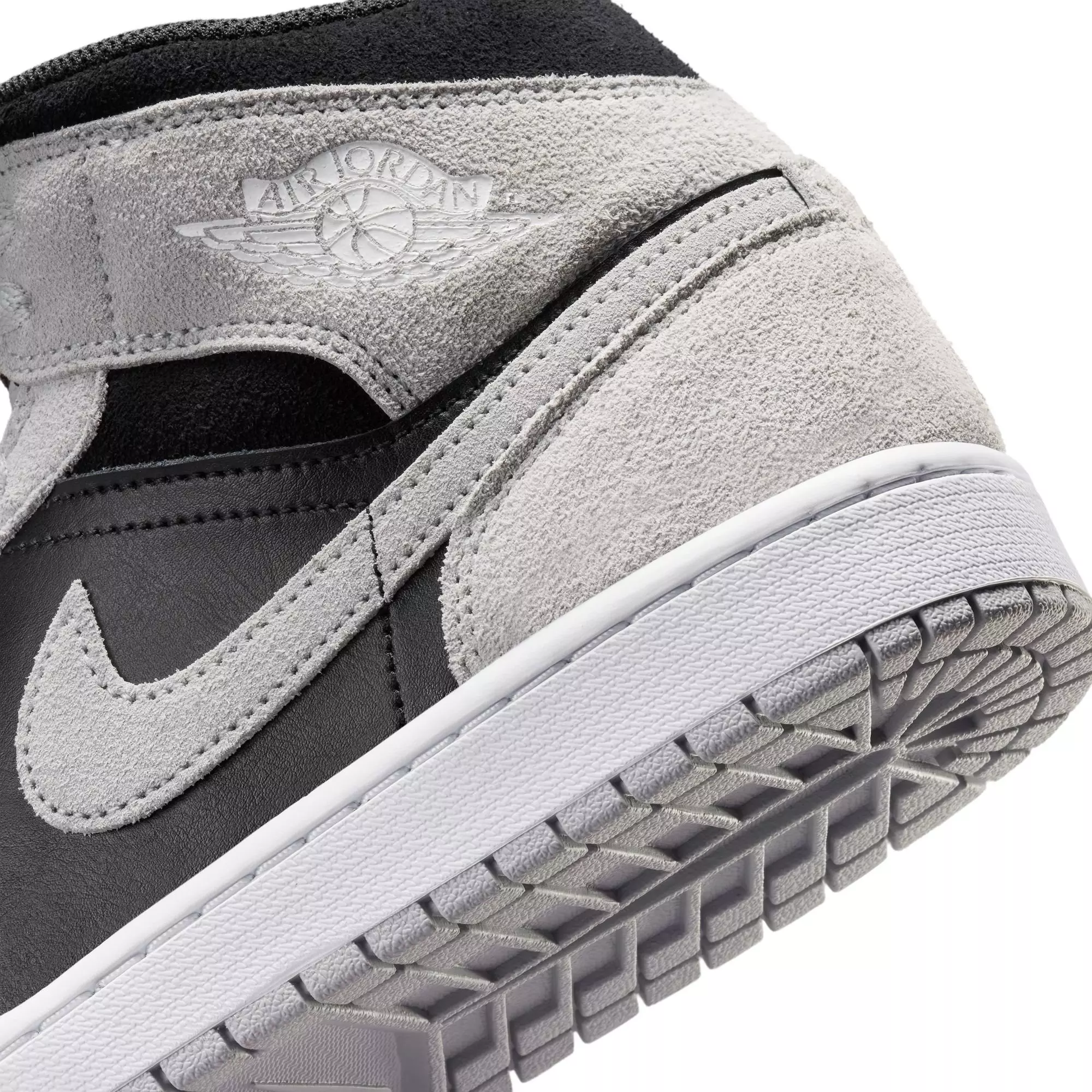 Jordan 1 Mid "Lt Smoke Grey/Black/White" Men's Shoe - BLACK/GREY/WHITE