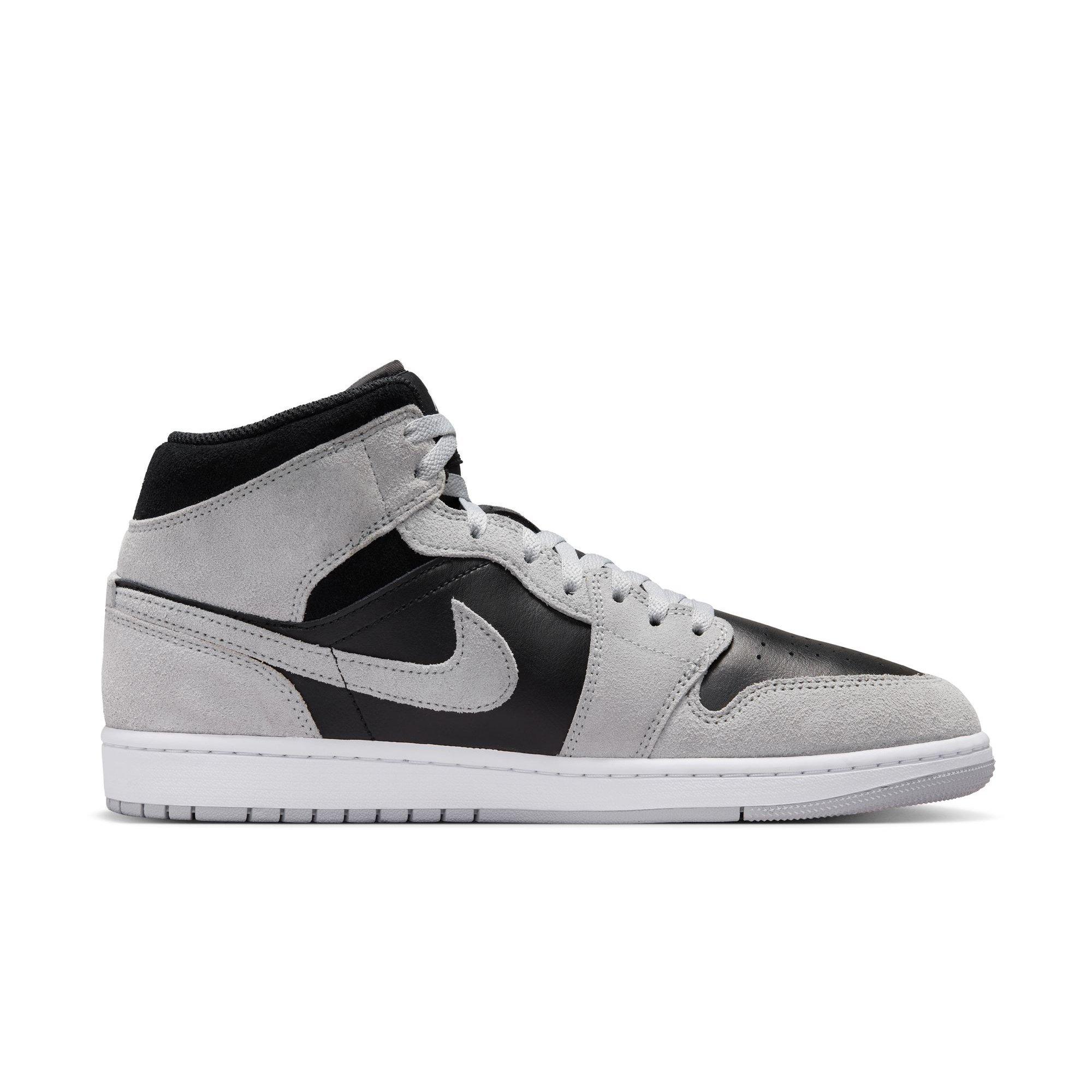 Jordan 1 Mid "Lt Smoke Grey/Black/White" Men's Shoe - BLACK/GREY/WHITE Thumbnail View 2