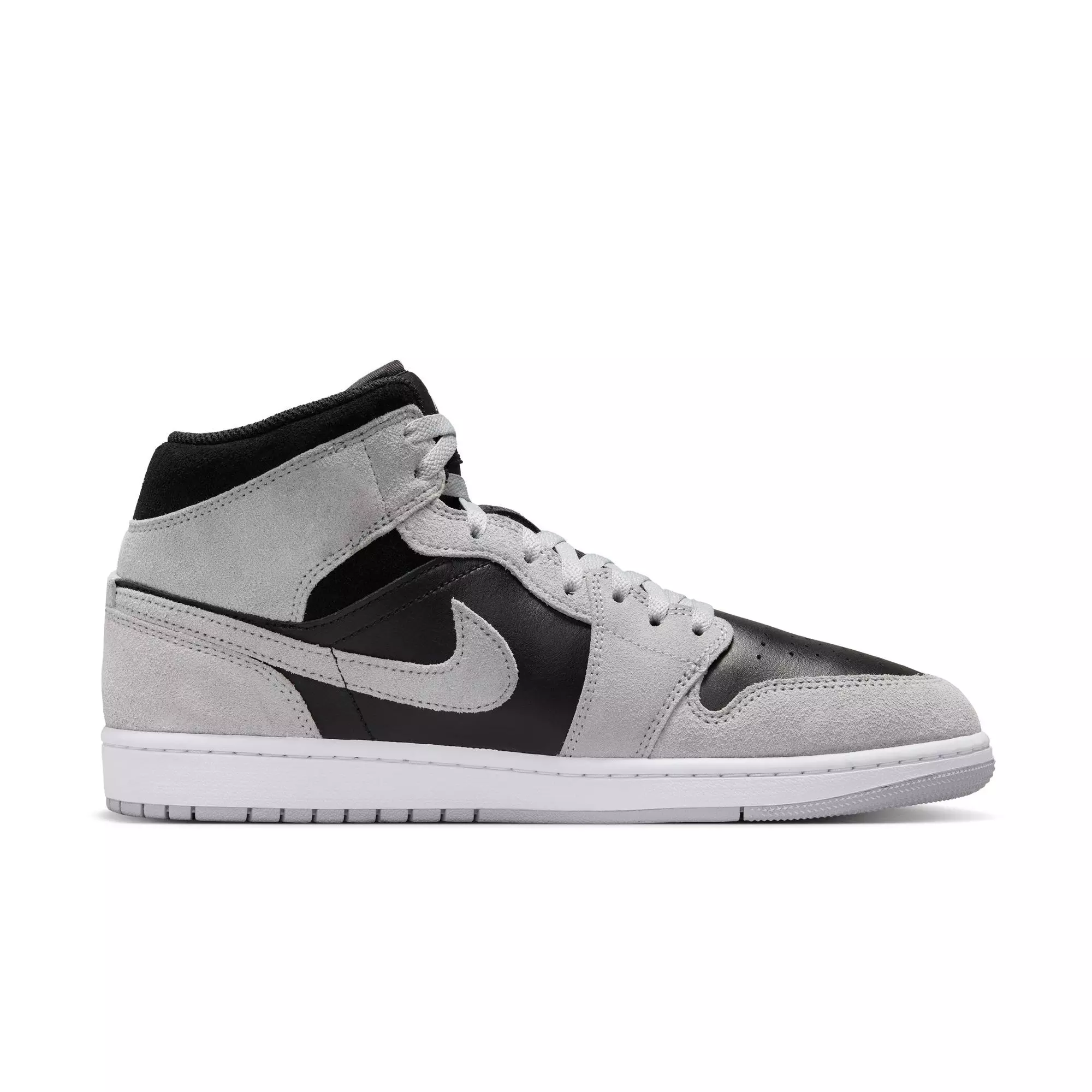 Jordan 1 Mid "Lt Smoke Grey/Black/White" Men's Shoe - BLACK/GREY/WHITE