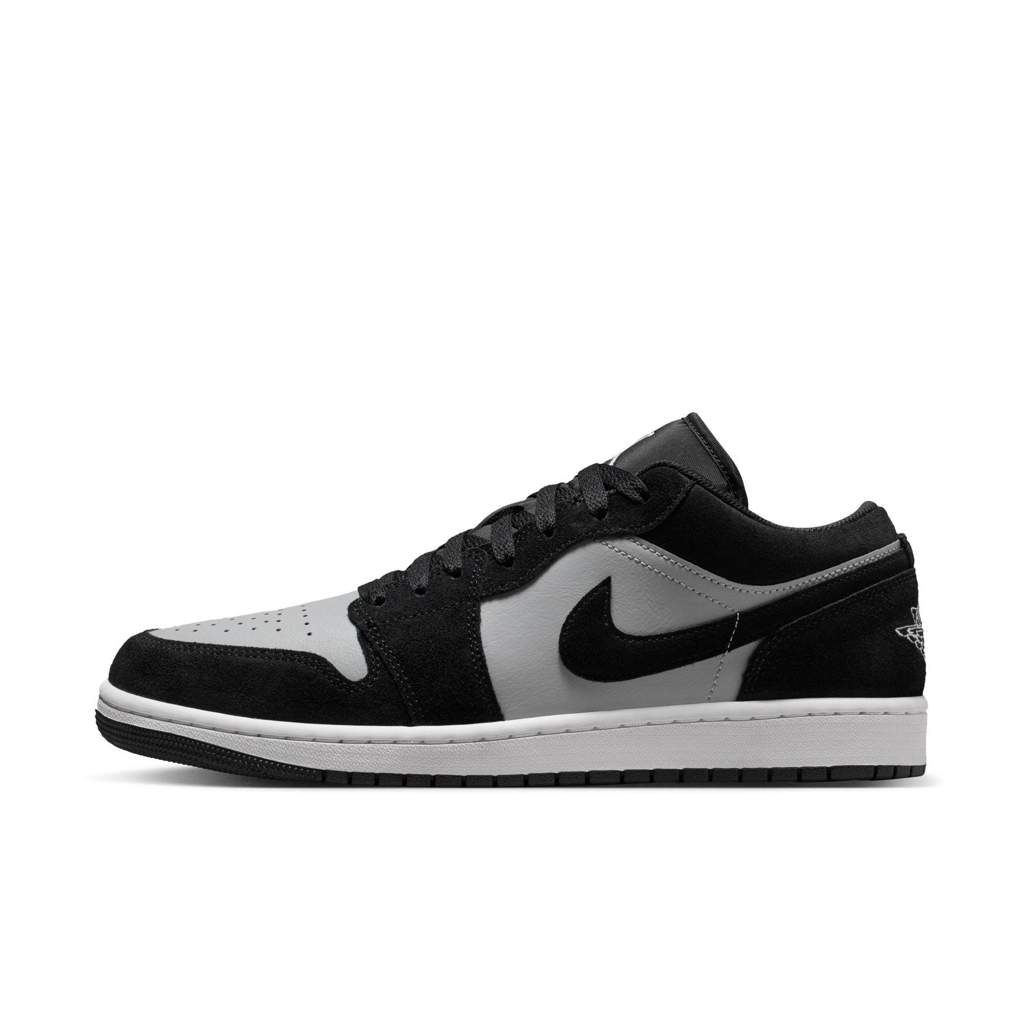 Jordan 1 Low "Black/White/Lt Smoke Grey" Men's Shoe - BLACK/GREY/WHITE Thumbnail View 3