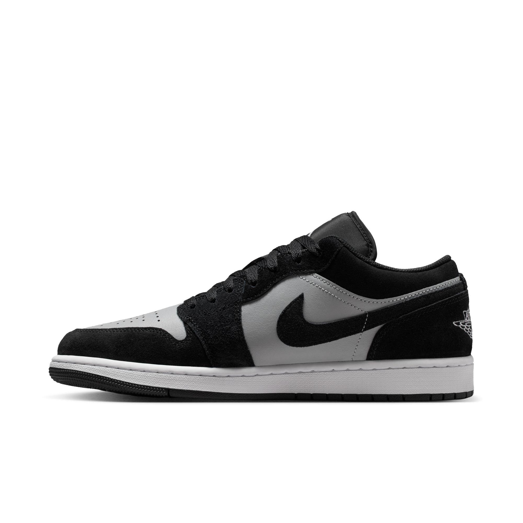 Jordan 1 Low "Black/White/Lt Smoke Grey" Men's Shoe - BLACK/GREY/WHITE Thumbnail View 4