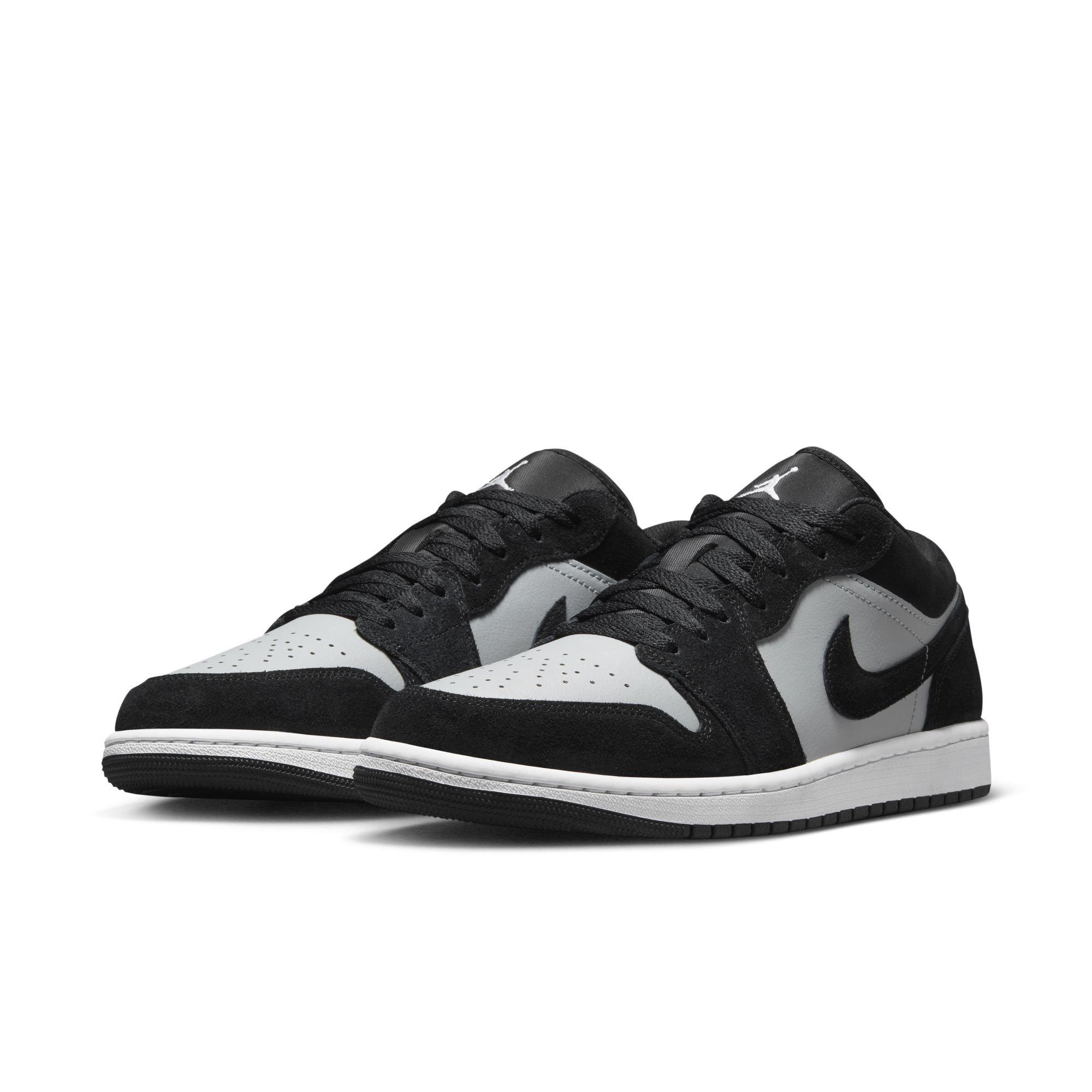 Jordan 1 Low "Black/White/Lt Smoke Grey" Men's Shoe - BLACK/GREY/WHITE Thumbnail View 5