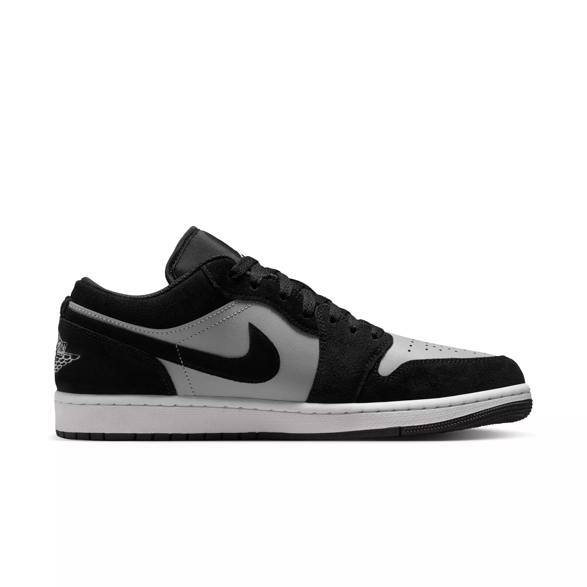 Jordan 1 Low "Black/White/Lt Smoke Grey" Men's Shoe - BLACK/GREY/WHITE