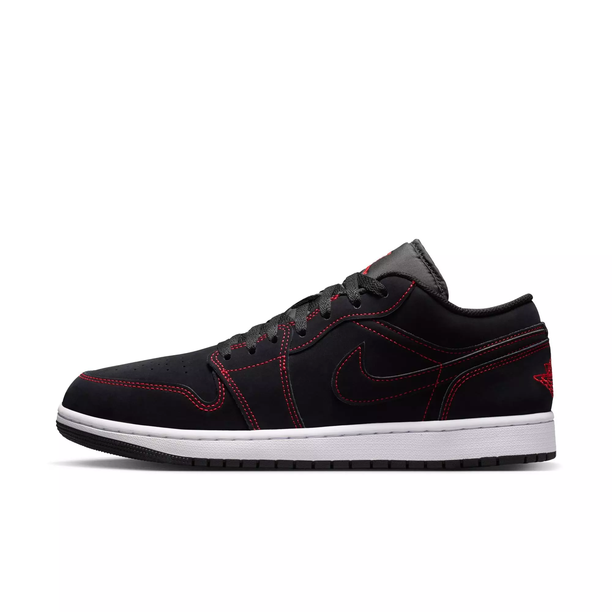 Jordan 1 Low "Black/University Red/White" Men's Shoe - BLACK/RED/WHITE