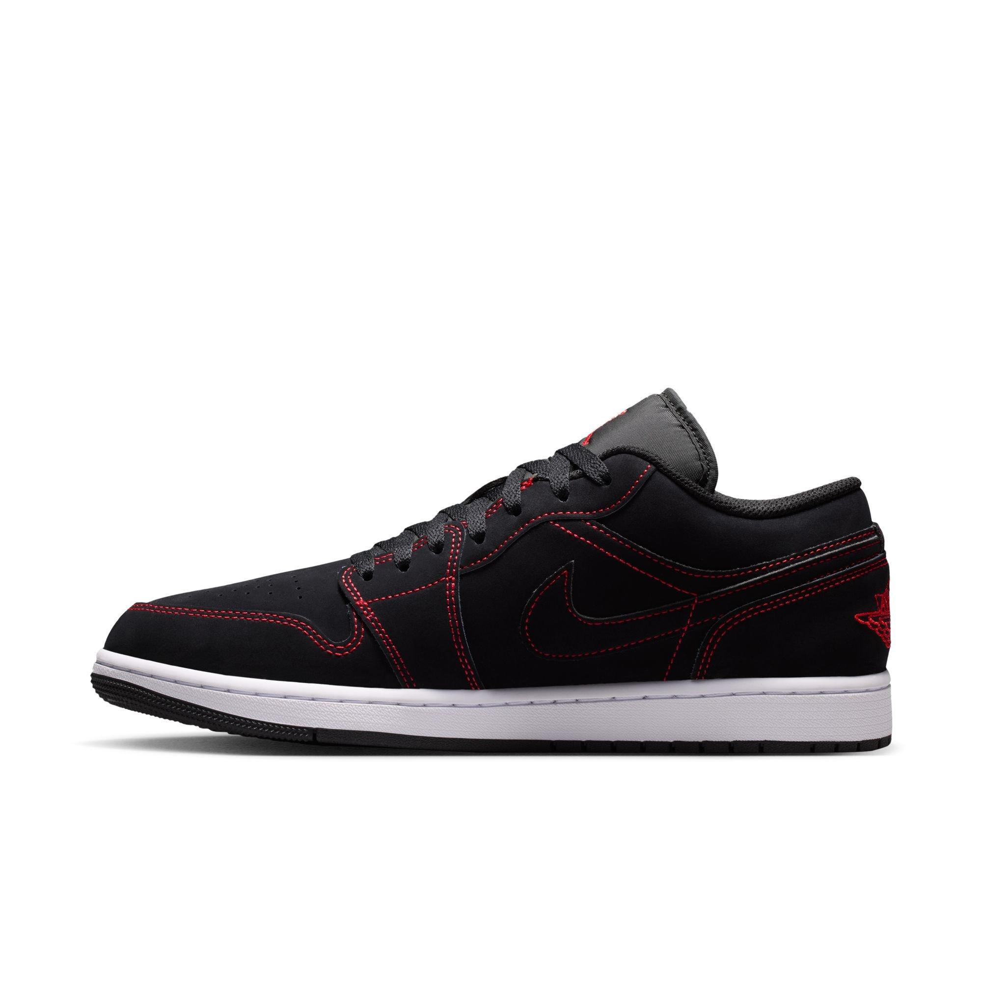 Jordan 1 Low "Black/University Red/White" Men's Shoe - BLACK/RED/WHITE Thumbnail View 4