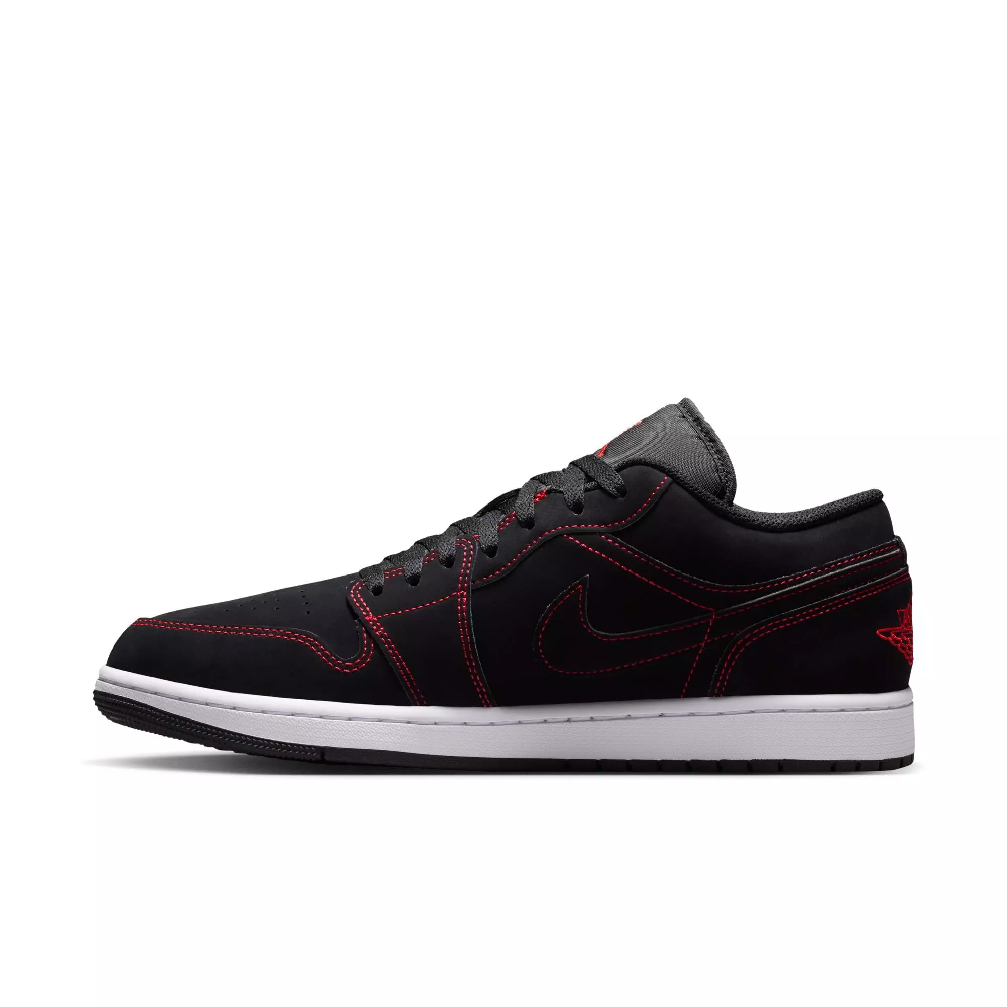 Jordan 1 Low "Black/University Red/White" Men's Shoe - BLACK/RED/WHITE
