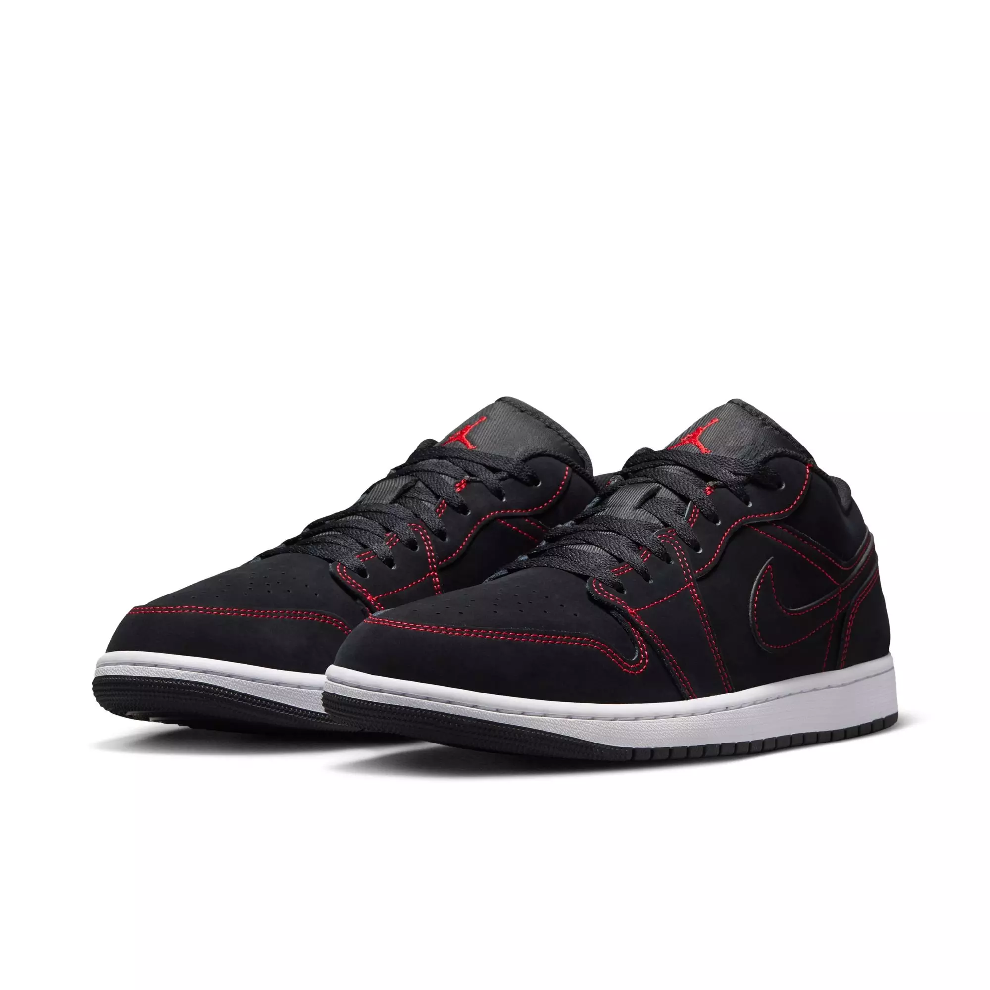 Jordan 1 Low "Black/University Red/White" Men's Shoe - BLACK/RED/WHITE