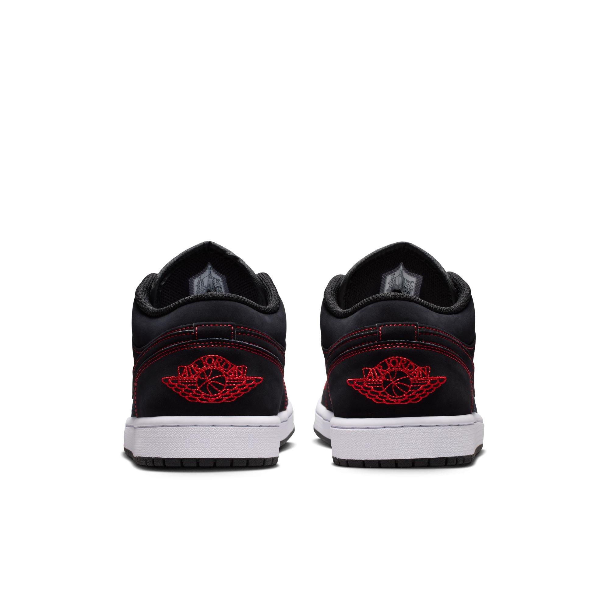 Jordan 1 Low "Black/University Red/White" Men's Shoe - BLACK/RED/WHITE Thumbnail View 7