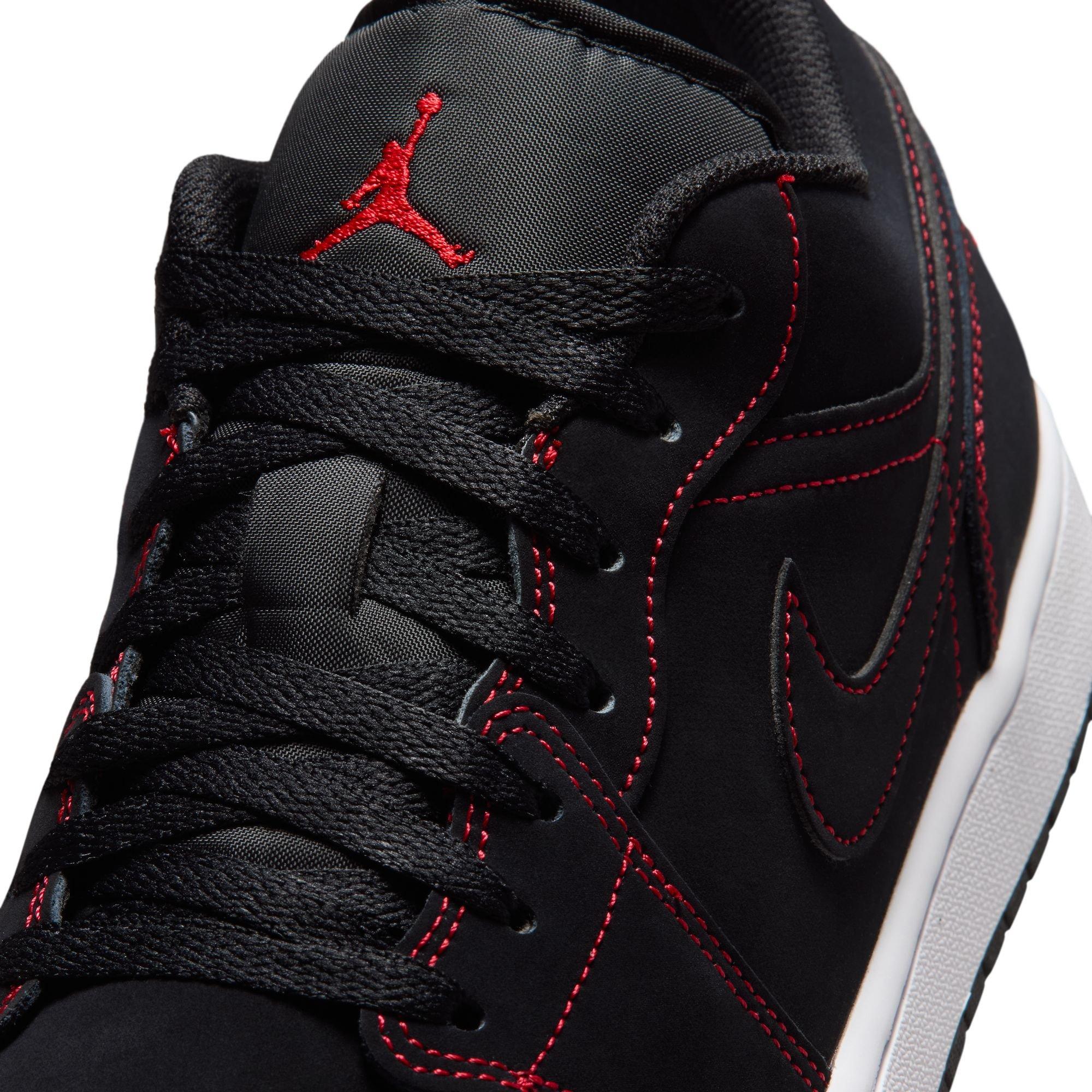 Jordan 1 Low "Black/University Red/White" Men's Shoe - BLACK/RED/WHITE Thumbnail View 9