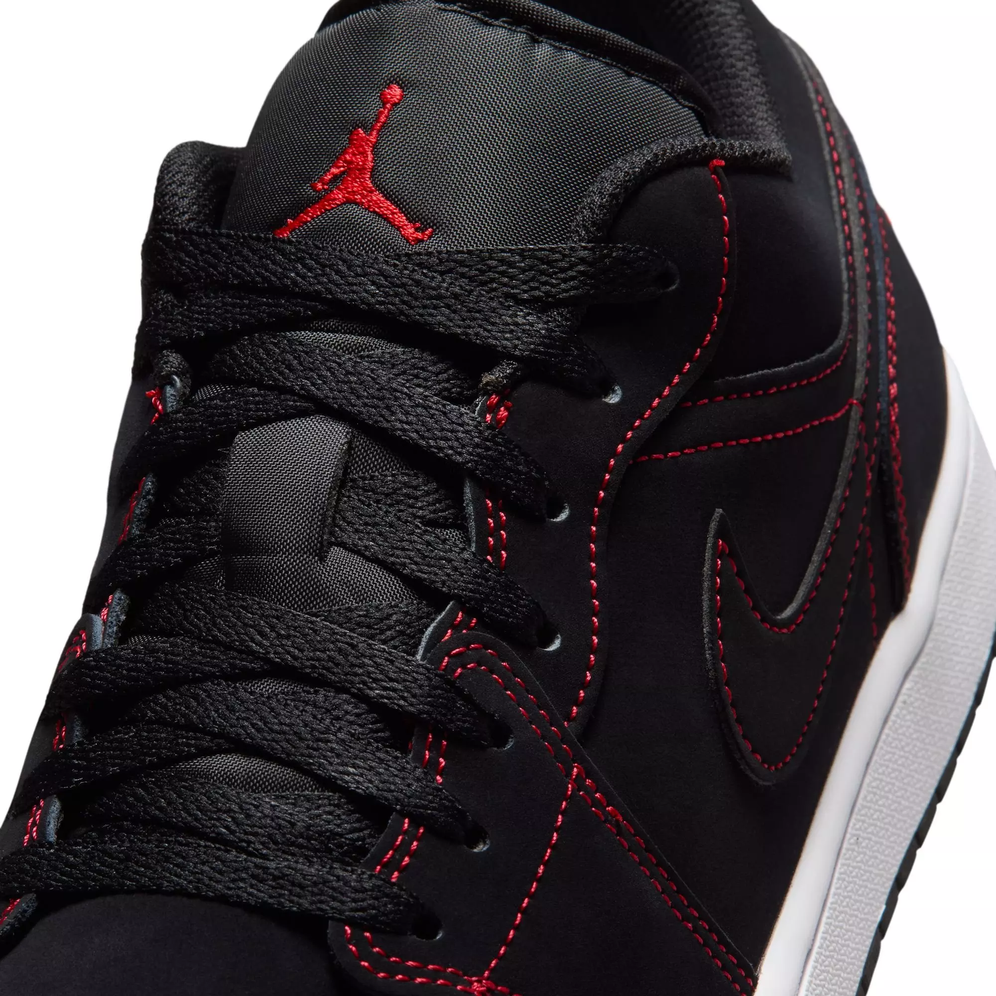 Jordan 1 Low "Black/University Red/White" Men's Shoe - BLACK/RED/WHITE