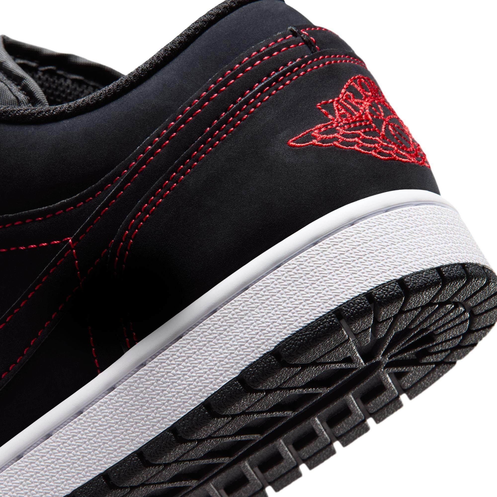 Jordan 1 Low "Black/University Red/White" Men's Shoe - BLACK/RED/WHITE Thumbnail View 10