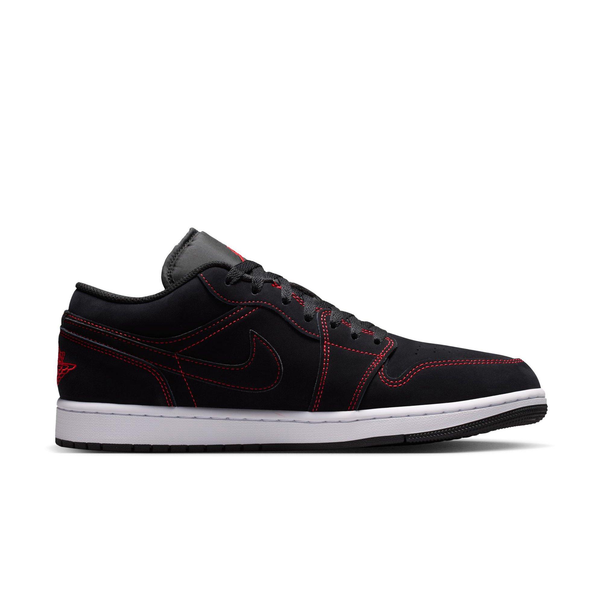 Jordan 1 Low "Black/University Red/White" Men's Shoe - BLACK/RED/WHITE Thumbnail View 2