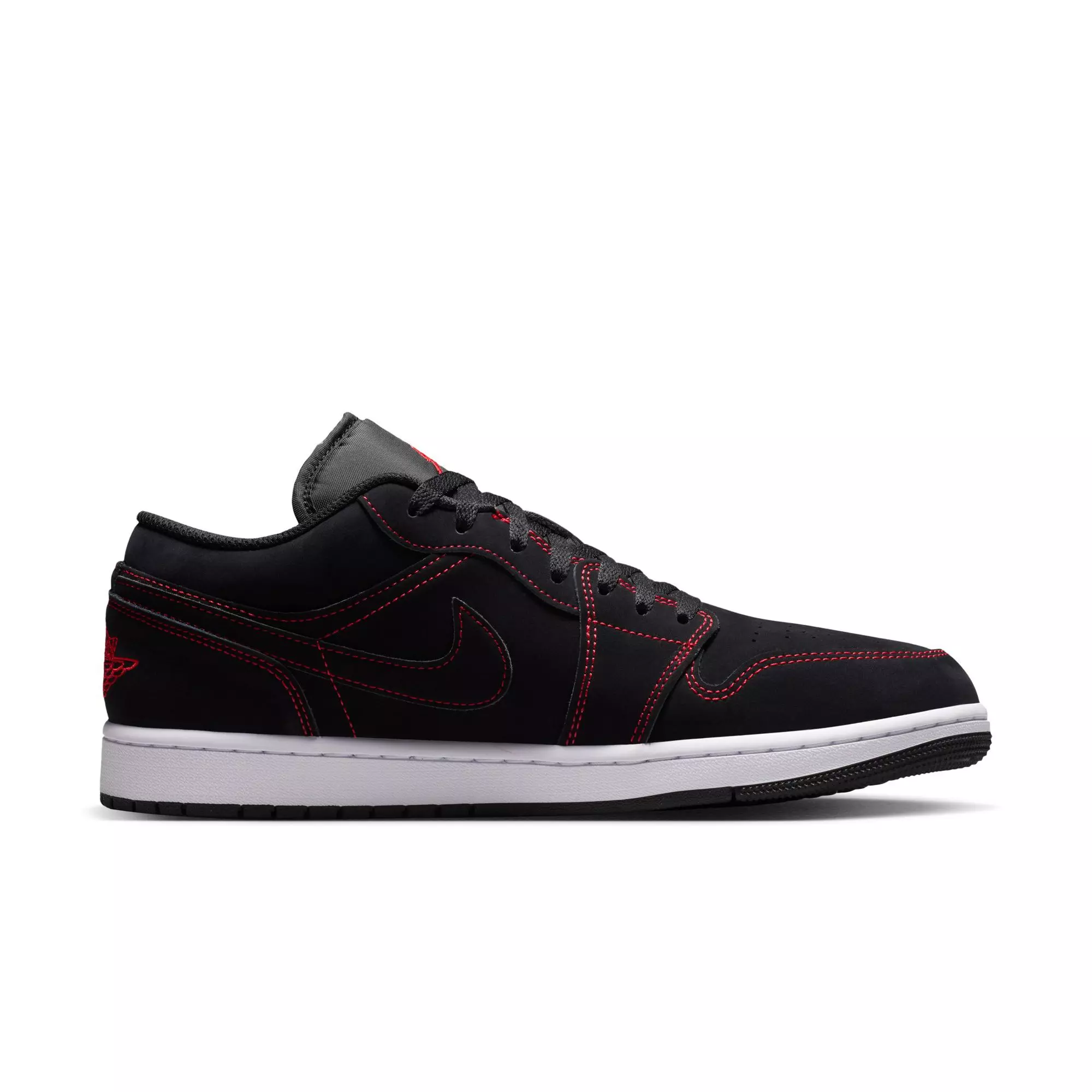 Jordan 1 Low "Black/University Red/White" Men's Shoe - BLACK/RED/WHITE