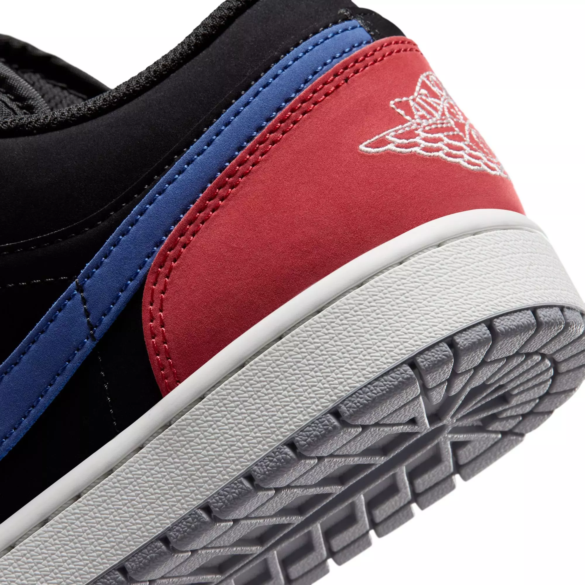 Jordan 1 Low "Black/Summit White/True Blue/Varsity Red" Men's Shoe - BLACK/RED/BLUE