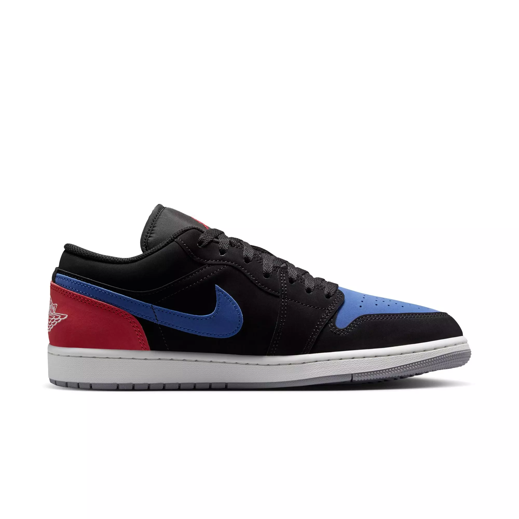 Jordan 1 Low "Black/Summit White/True Blue/Varsity Red" Men's Shoe - BLACK/RED/BLUE