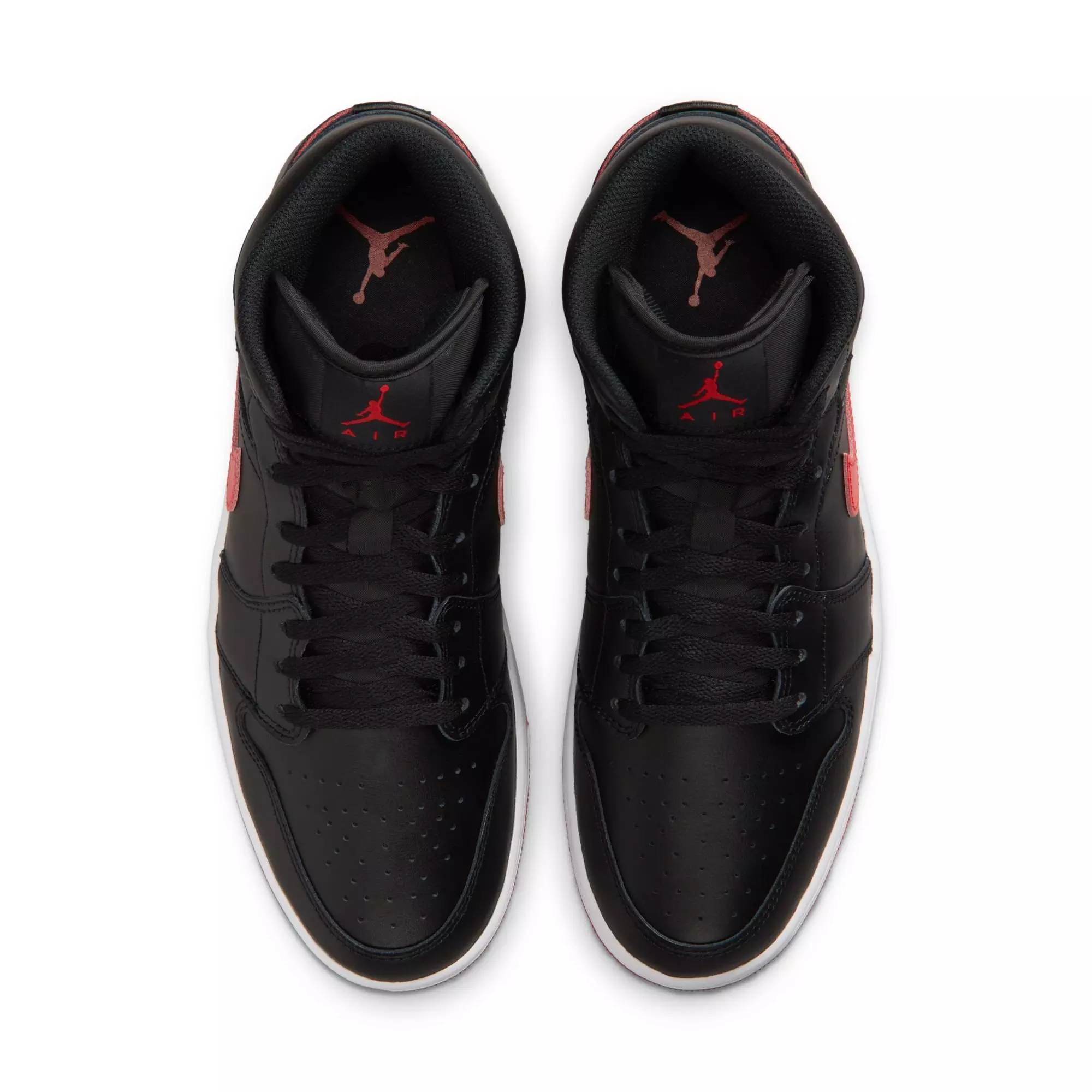 Jordan 1 Mid "Black/University Red/White" Men's Shoe - BLACK/RED/WHITE