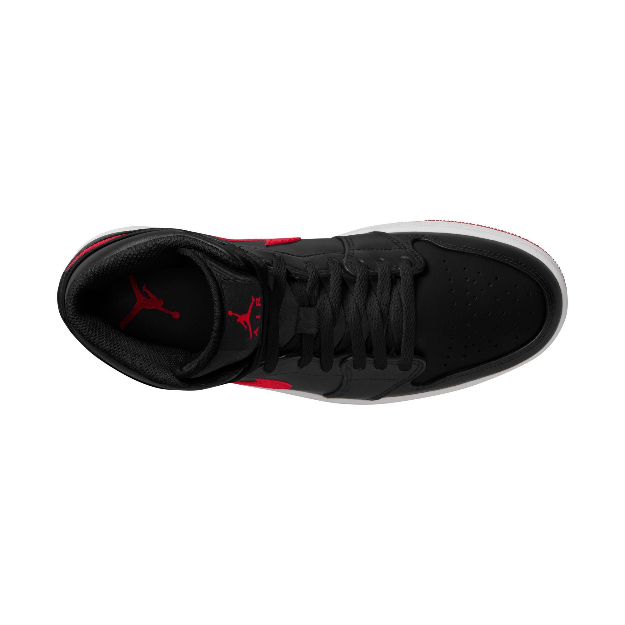 Jordan 1 Mid "Black/University Red/White" Men's Shoe - BLACK/RED/WHITE Thumbnail View 8
