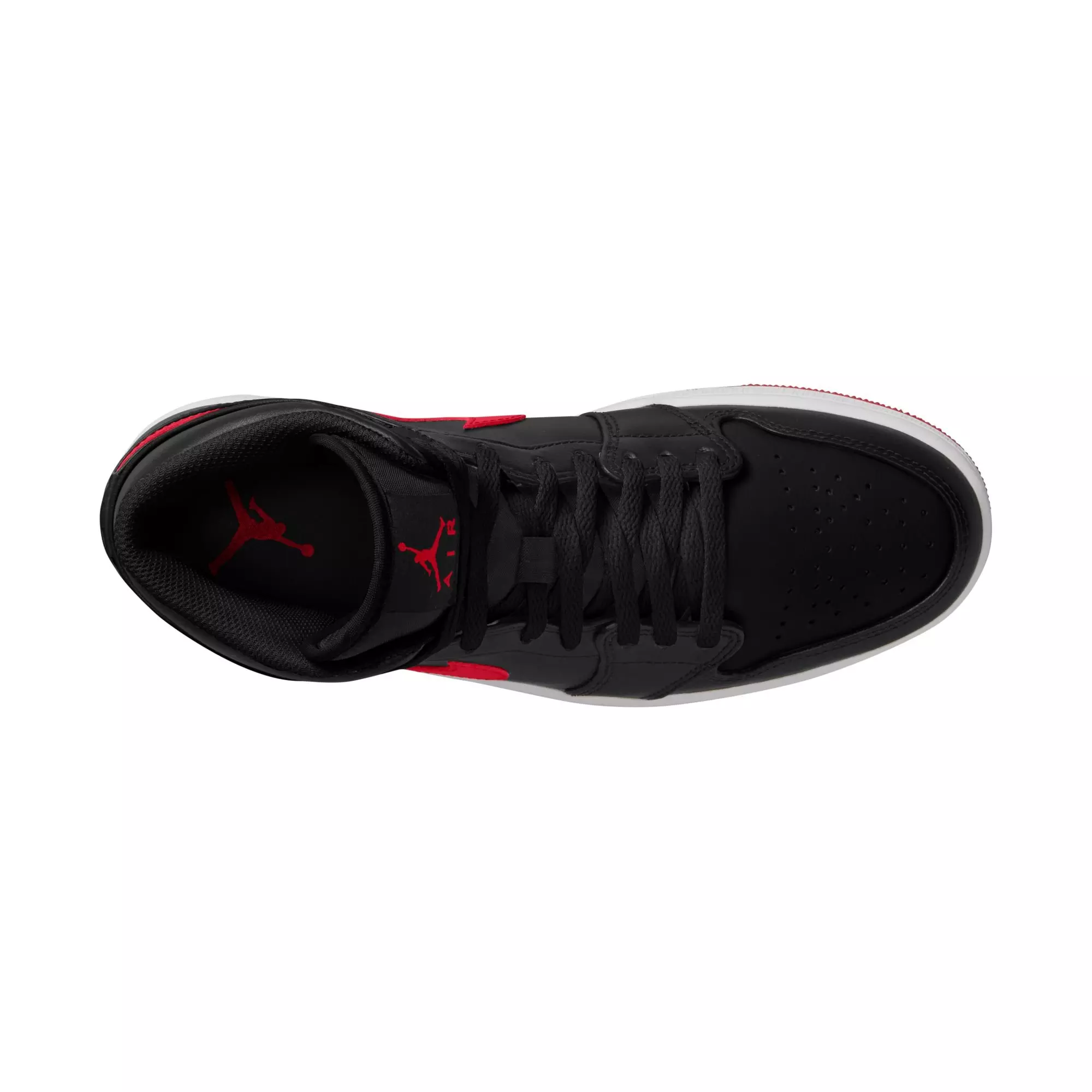 Jordan 1 Mid "Black/University Red/White" Men's Shoe - BLACK/RED/WHITE