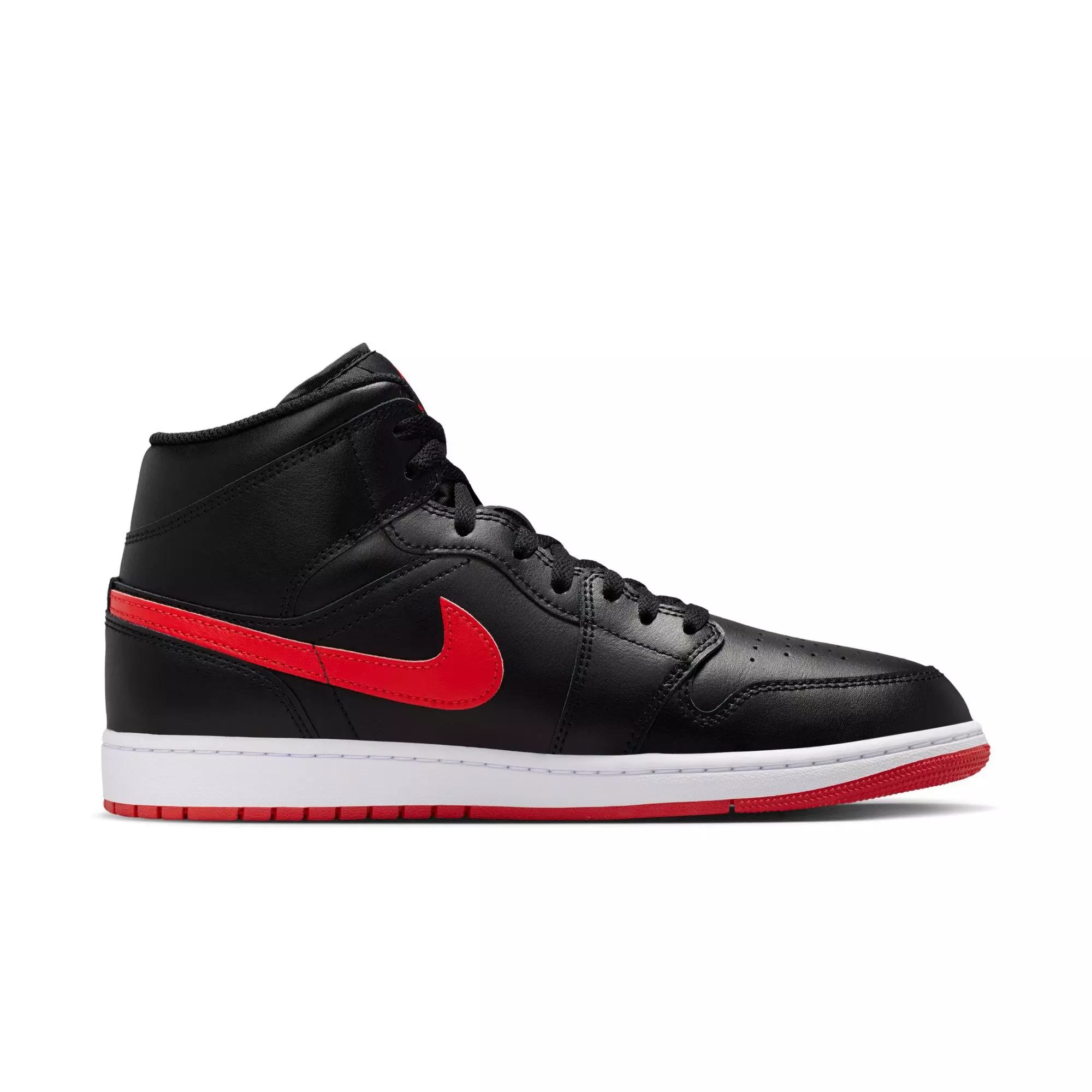 Jordan 1 Mid "Black/University Red/White" Men's Shoe - BLACK/RED/WHITE