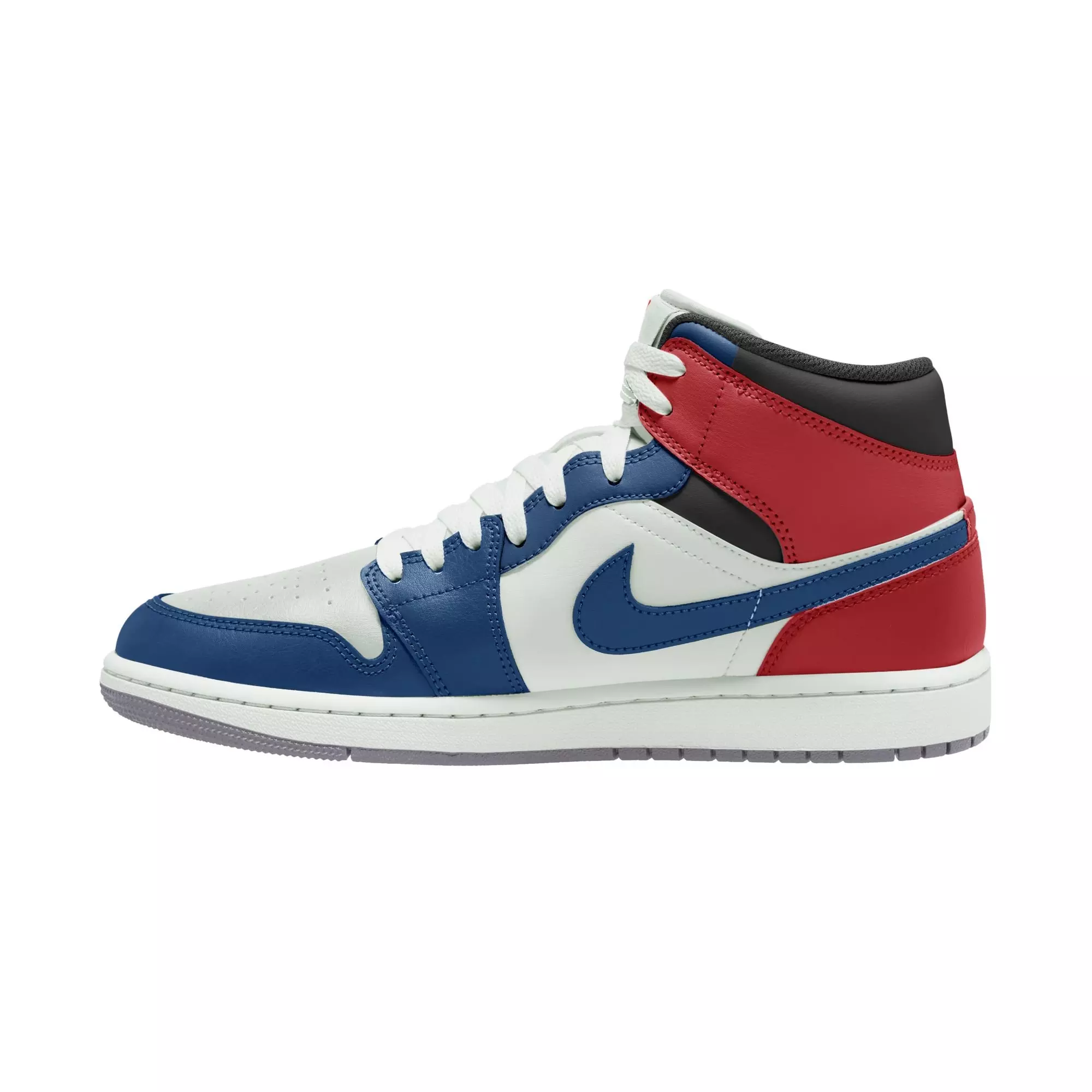 Jordan 1 Mid "True Blue/Summit White/Varsity Red/Black" Men's Shoe - BLUE/RED
