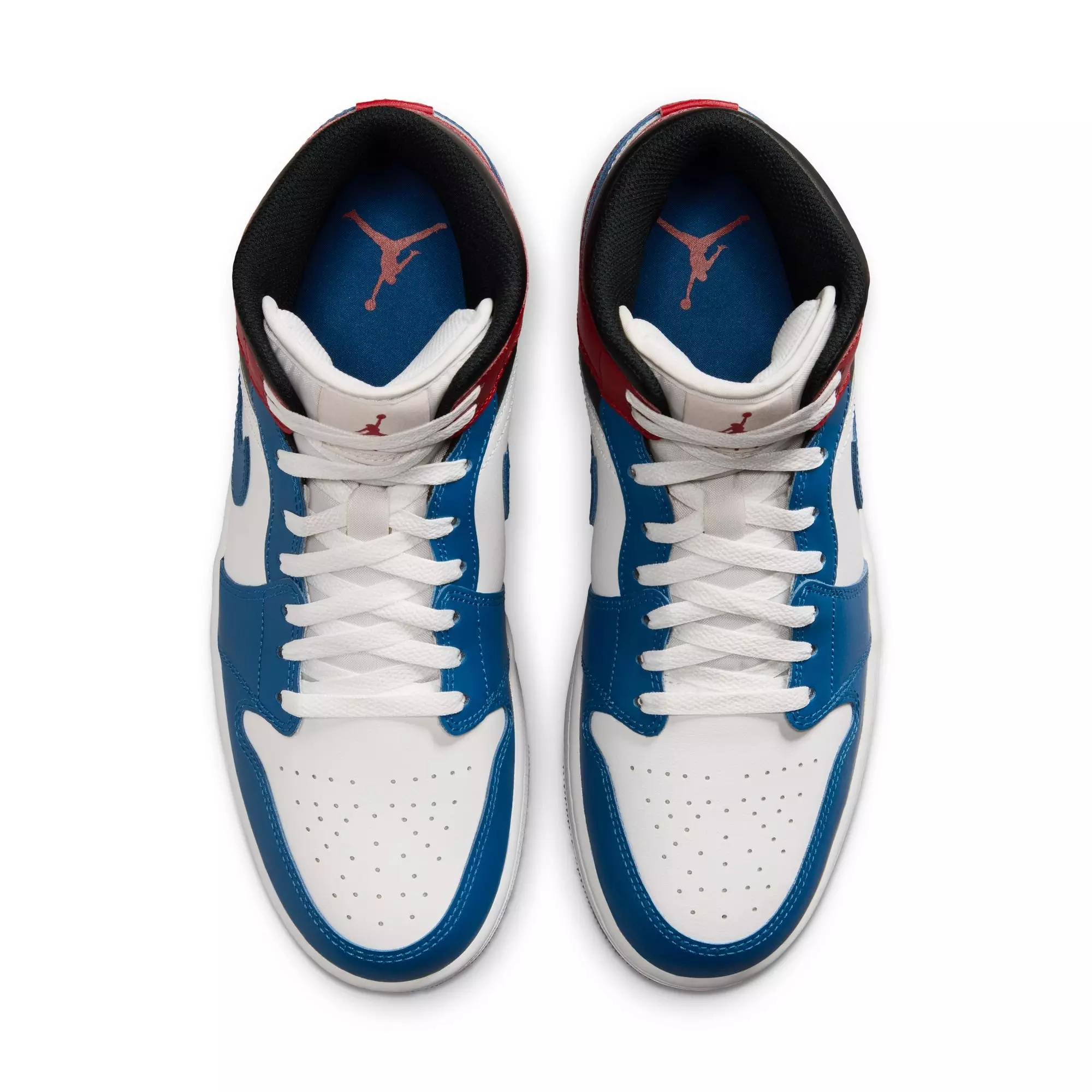 Jordan 1 Mid "True Blue/Summit White/Varsity Red/Black" Men's Shoe - BLUE/RED