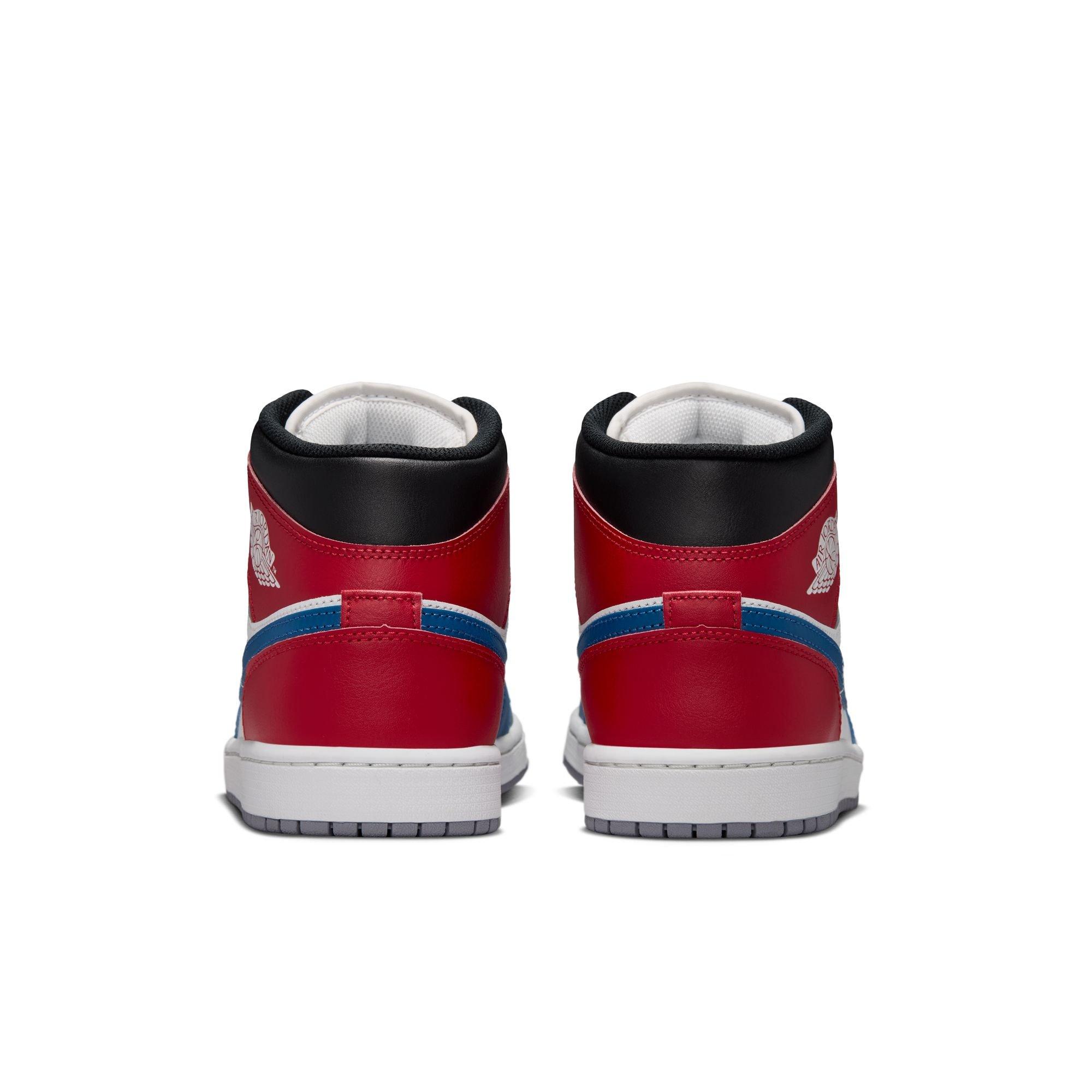 Jordan 1 Mid "True Blue/Summit White/Varsity Red/Black" Men's Shoe - BLUE/RED Thumbnail View 7