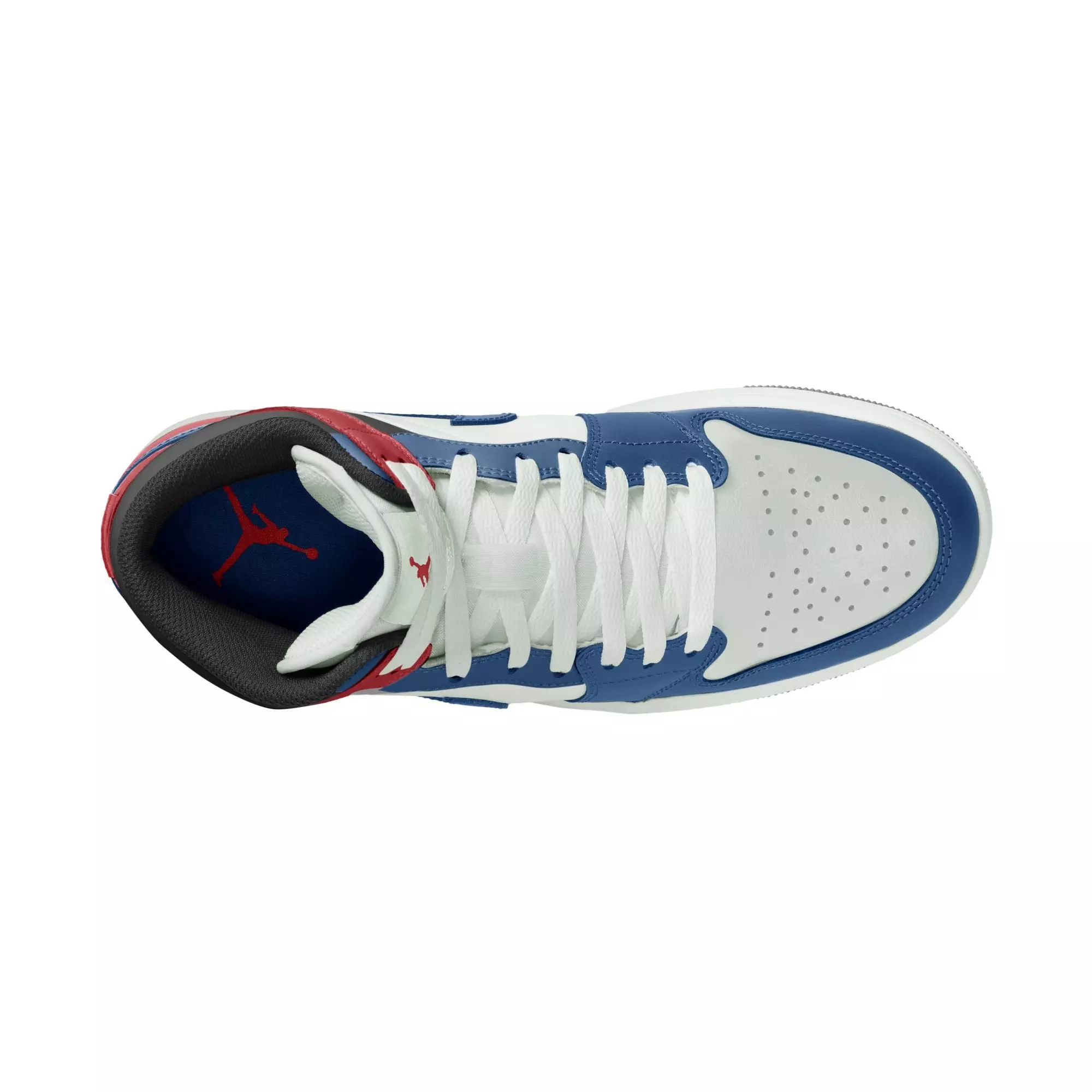 Jordan 1 Mid "True Blue/Summit White/Varsity Red/Black" Men's Shoe - BLUE/RED