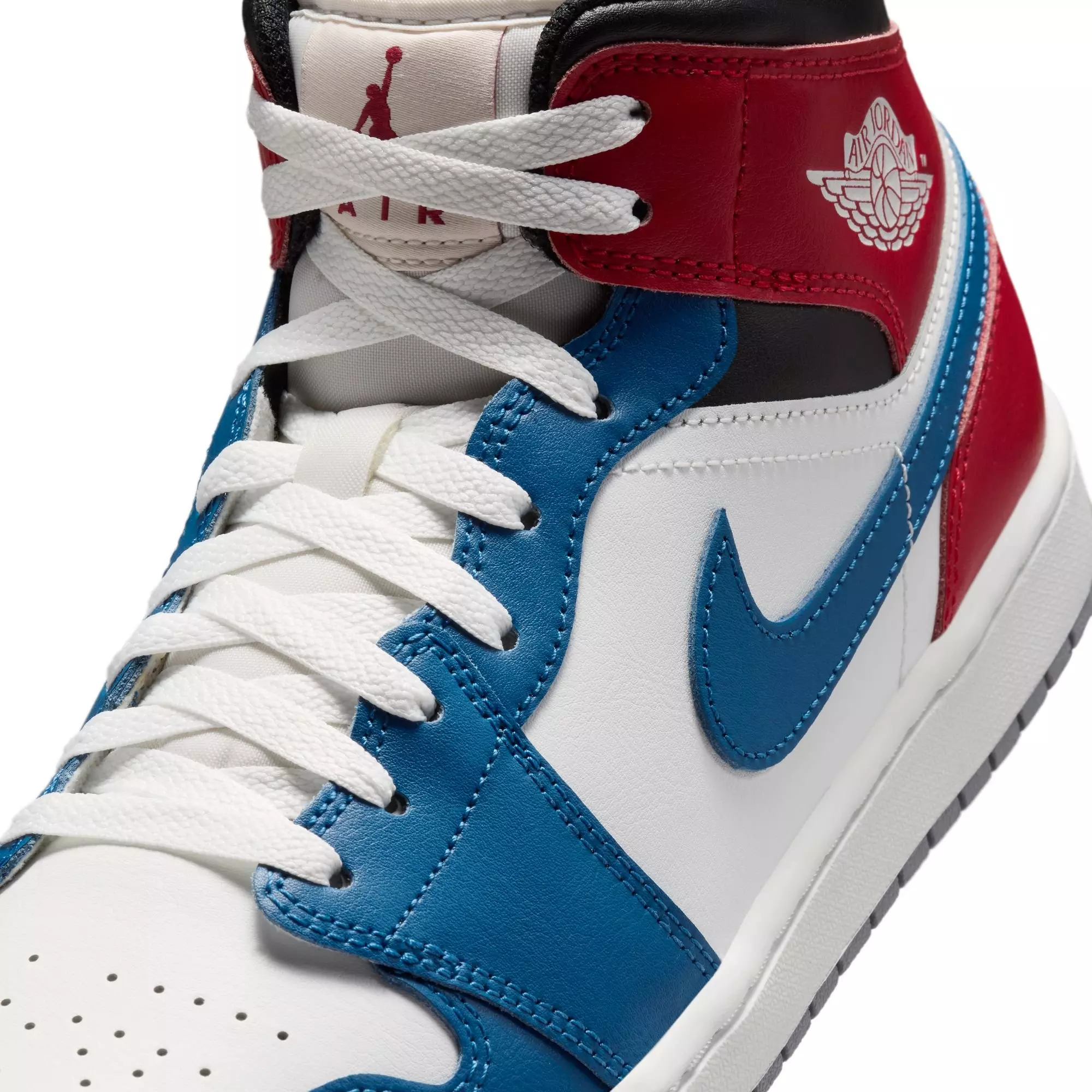 Jordan 1 Mid "True Blue/Summit White/Varsity Red/Black" Men's Shoe - BLUE/RED